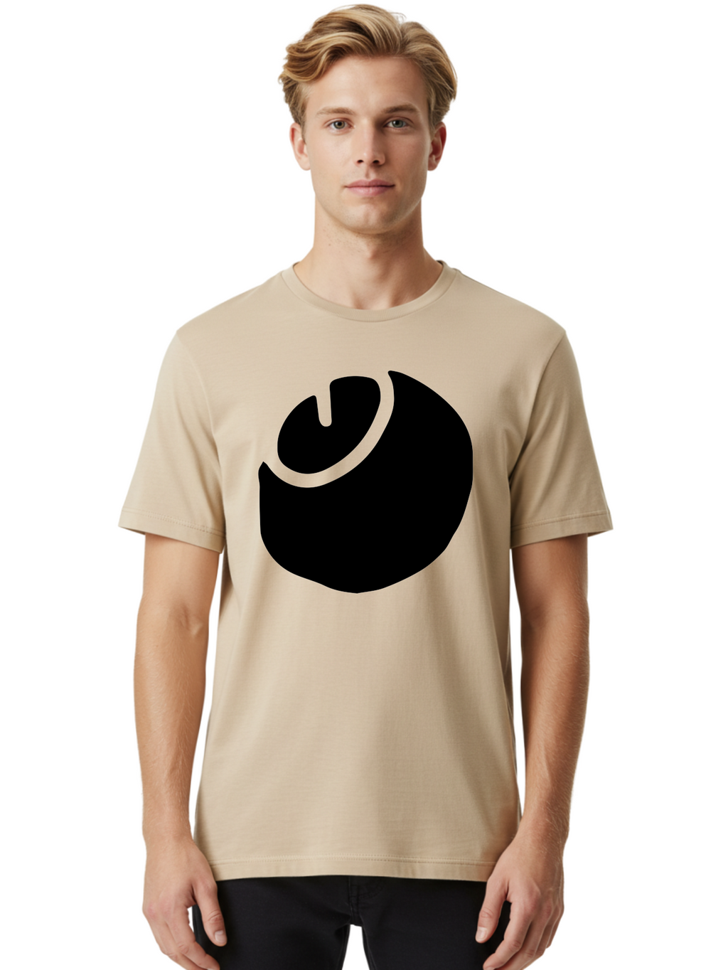Steam-Logo Men'S Graphic Tee, 100% Cotton, Comfortable Casual Summer Wear, Machine Washable, Abstract Black Shape, Neon Green Outline, Modern Design, Futuristic Art, Bold Graphics, Minimalist Style, Creative Visuals -  Aaa611