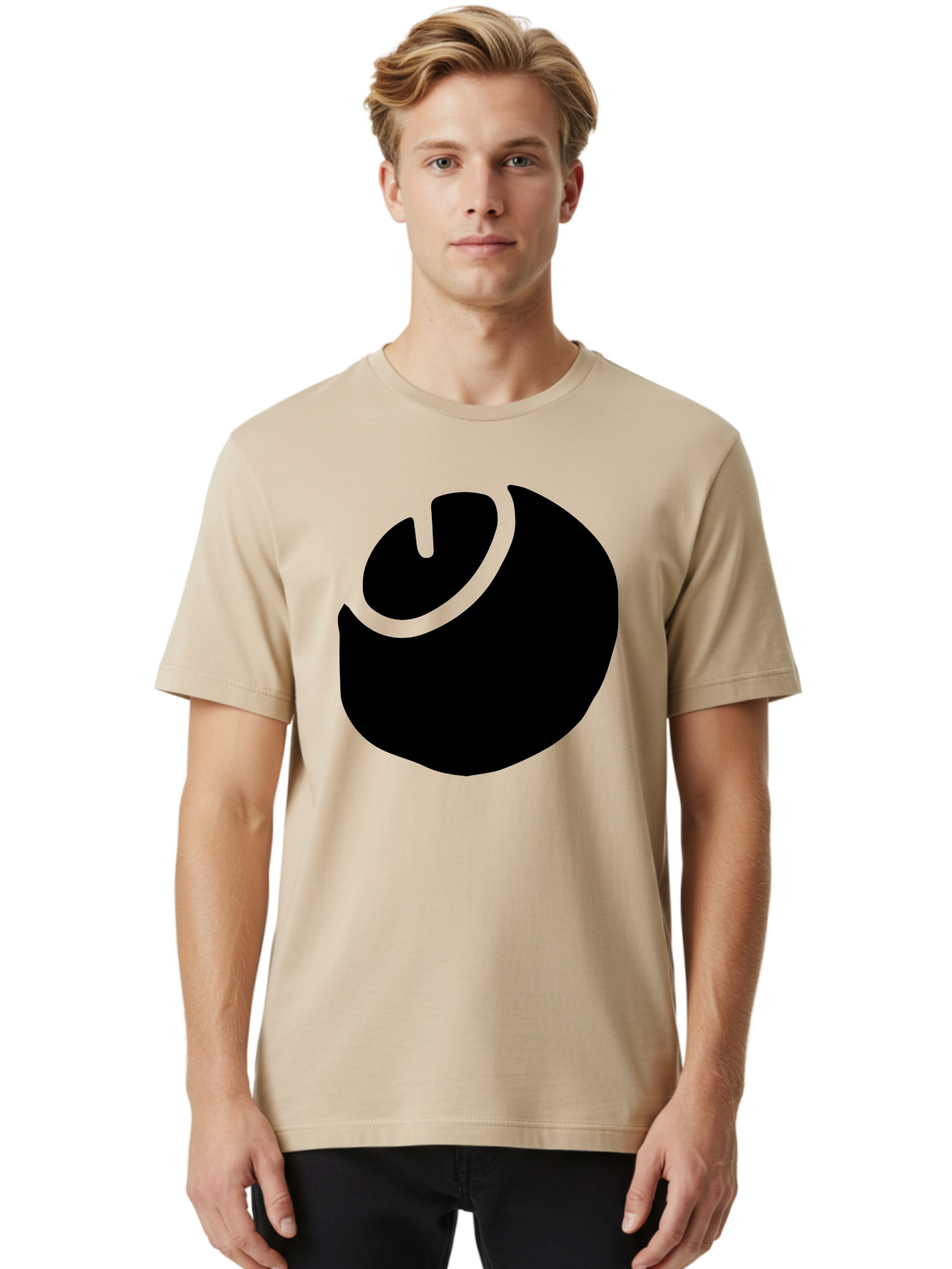 Steam-Logo Men'S Graphic Tee, 100% Cotton, Comfortable Casual Summer Wear, Machine Washable, Abstract Black Shape, Neon Green Outline, Modern Design, Futuristic Art, Bold Graphics, Minimalist Style, Creative Visuals -  Aaa611