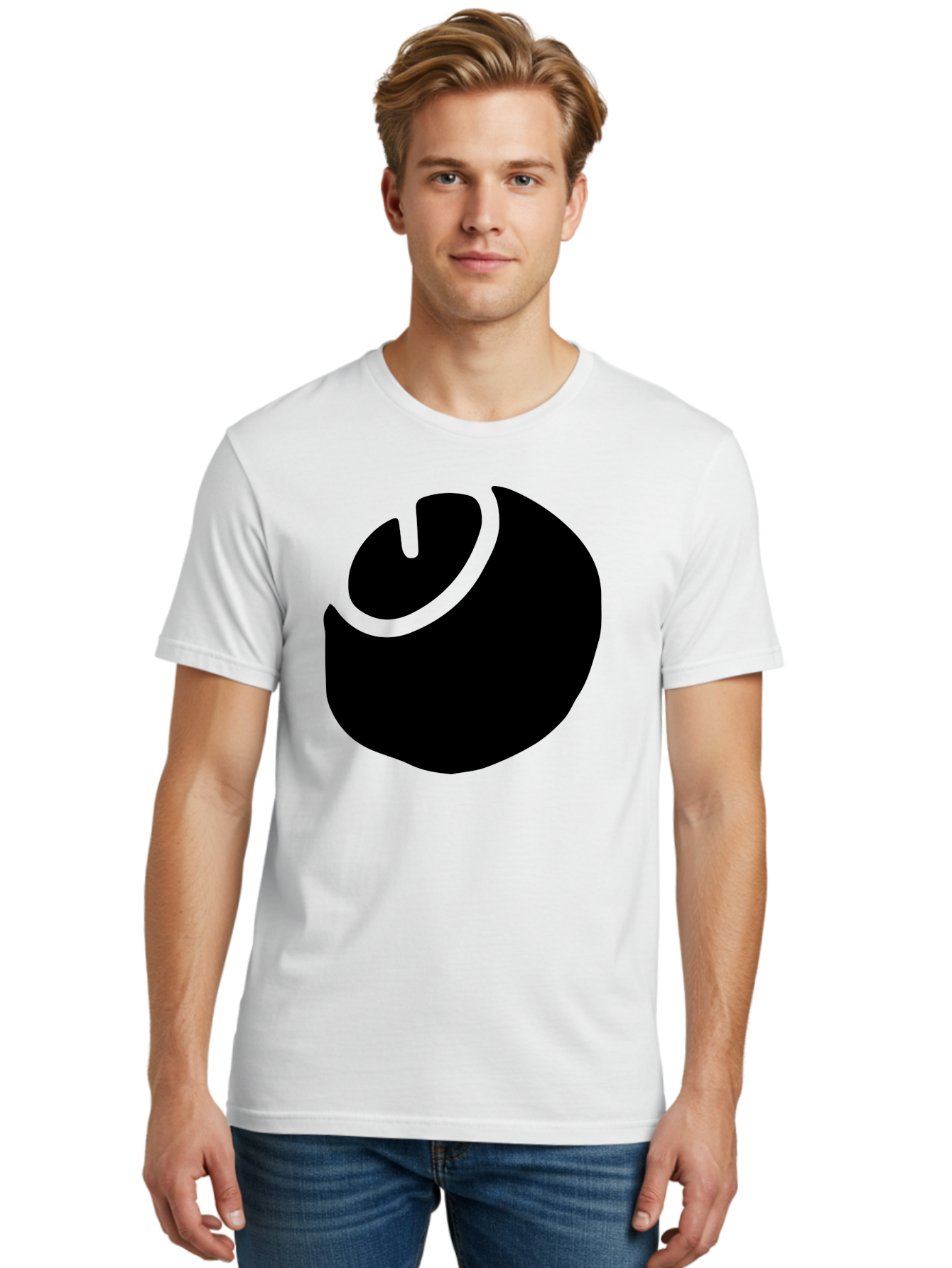 Steam-Logo Men'S Graphic Tee, 100% Cotton, Comfortable Casual Summer Wear, Machine Washable, Abstract Black Shape, Neon Green Outline, Modern Design, Futuristic Art, Bold Graphics, Minimalist Style, Creative Visuals -  Aaa611
