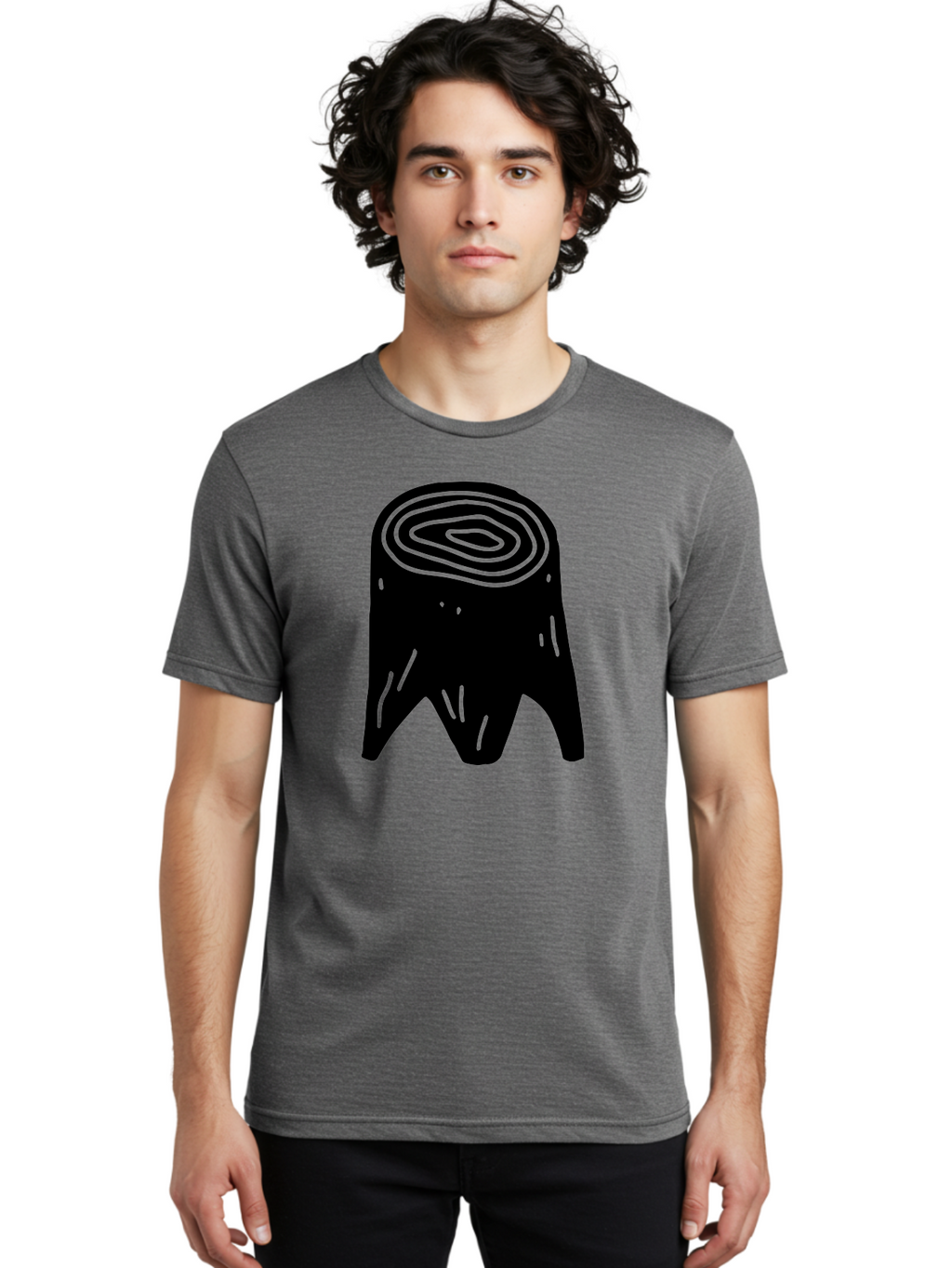 Tooth Men'S Graphic Tee, 100% Cotton, Comfortable Casual Summer Wear, Machine Washable, Black Tooth Silhouette, Dental Anatomy, Tooth Illustration, Abstract Tooth Design, Simple Graphics, Minimalist Art, Neon Green Outline, -  Aaa613