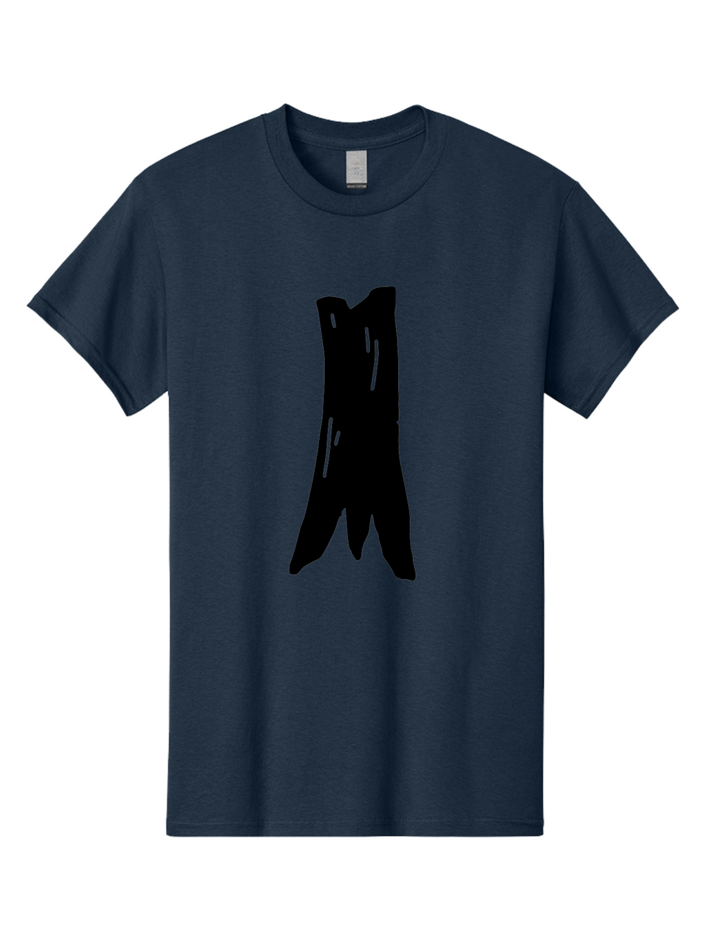 Tree-Stump Men'S Graphic Tee, 100% Cotton, Comfortable Casual Summer Wear, Machine Washable, Tree Trunk, Minimalist Art, Simple Shapes, Black Silhouette, Abstract Representation, Natural Forms, Digital Illustration, Modern Design -  Aaa614