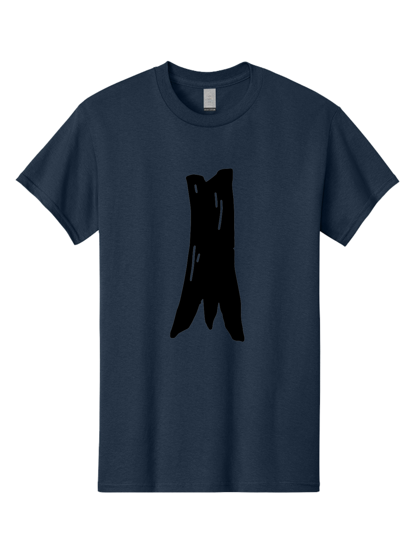 Tree-Stump Men'S Graphic Tee, 100% Cotton, Comfortable Casual Summer Wear, Machine Washable, Tree Trunk, Minimalist Art, Simple Shapes, Black Silhouette, Abstract Representation, Natural Forms, Digital Illustration, Modern Design -  Aaa614