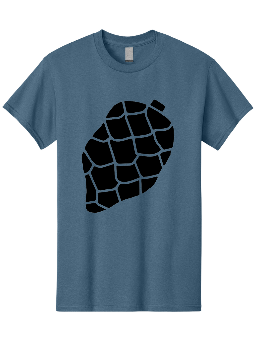 Turtle-Shell Men'S Graphic Tee, 100% Cotton, Comfortable Casual Summer Wear, Machine Washable, Turtle Shell, Black And Green, Reptile Scales, Natural Pattern, Wildlife, Animal Design, Abstract Shape -  Aaa616