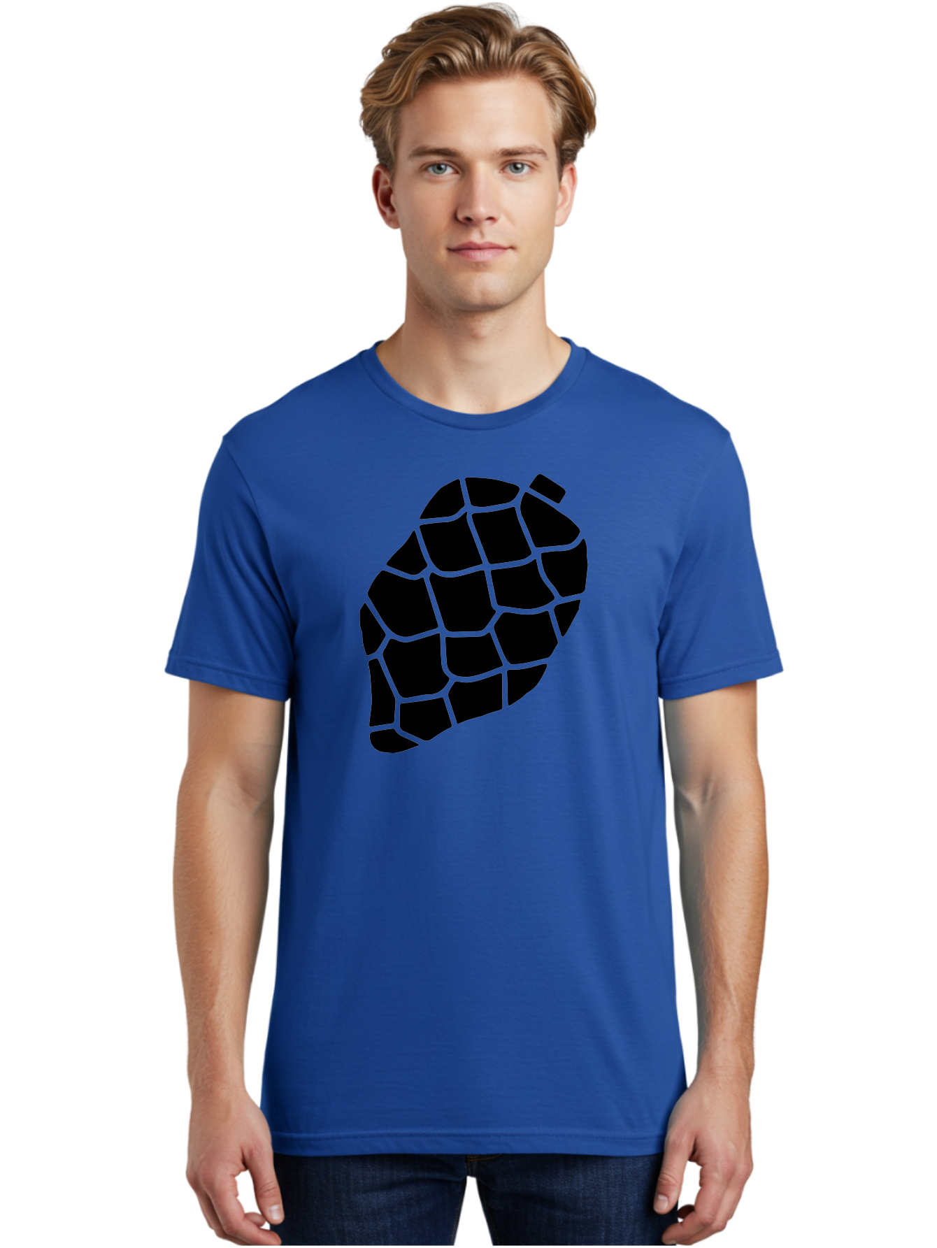 Turtle-Shell Men'S Graphic Tee, 100% Cotton, Comfortable Casual Summer Wear, Machine Washable, Turtle Shell, Black And Green, Reptile Scales, Natural Pattern, Wildlife, Animal Design, Abstract Shape -  Aaa616