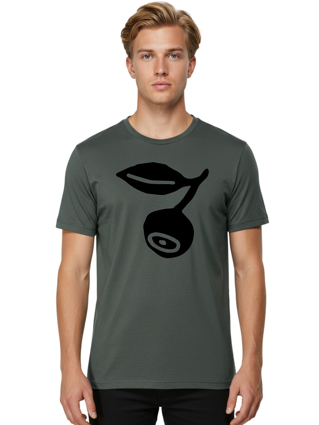 Whale Men'S Graphic Tee, 100% Cotton, Comfortable Casual Summer Wear, Machine Washable, Stylized Whale Silhouette, Abstract Art, Minimalist Design, Black And Green Color Scheme, Ocean Creature, Sea Animal, Modern Illustration, Simple Shapes -  Aaa617