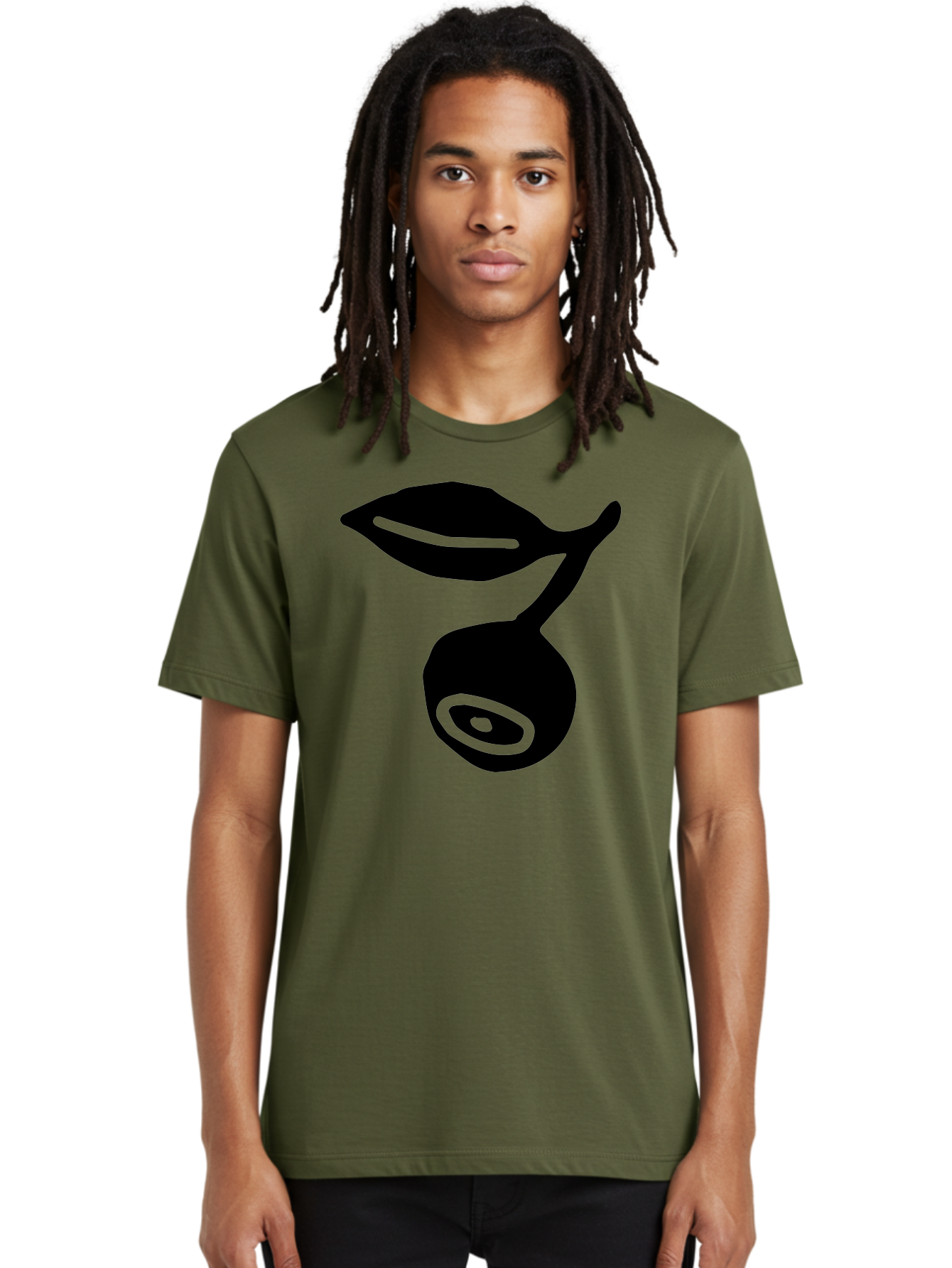 Whale Men'S Graphic Tee, 100% Cotton, Comfortable Casual Summer Wear, Machine Washable, Stylized Whale Silhouette, Abstract Art, Minimalist Design, Black And Green Color Scheme, Ocean Creature, Sea Animal, Modern Illustration, Simple Shapes -  Aaa617