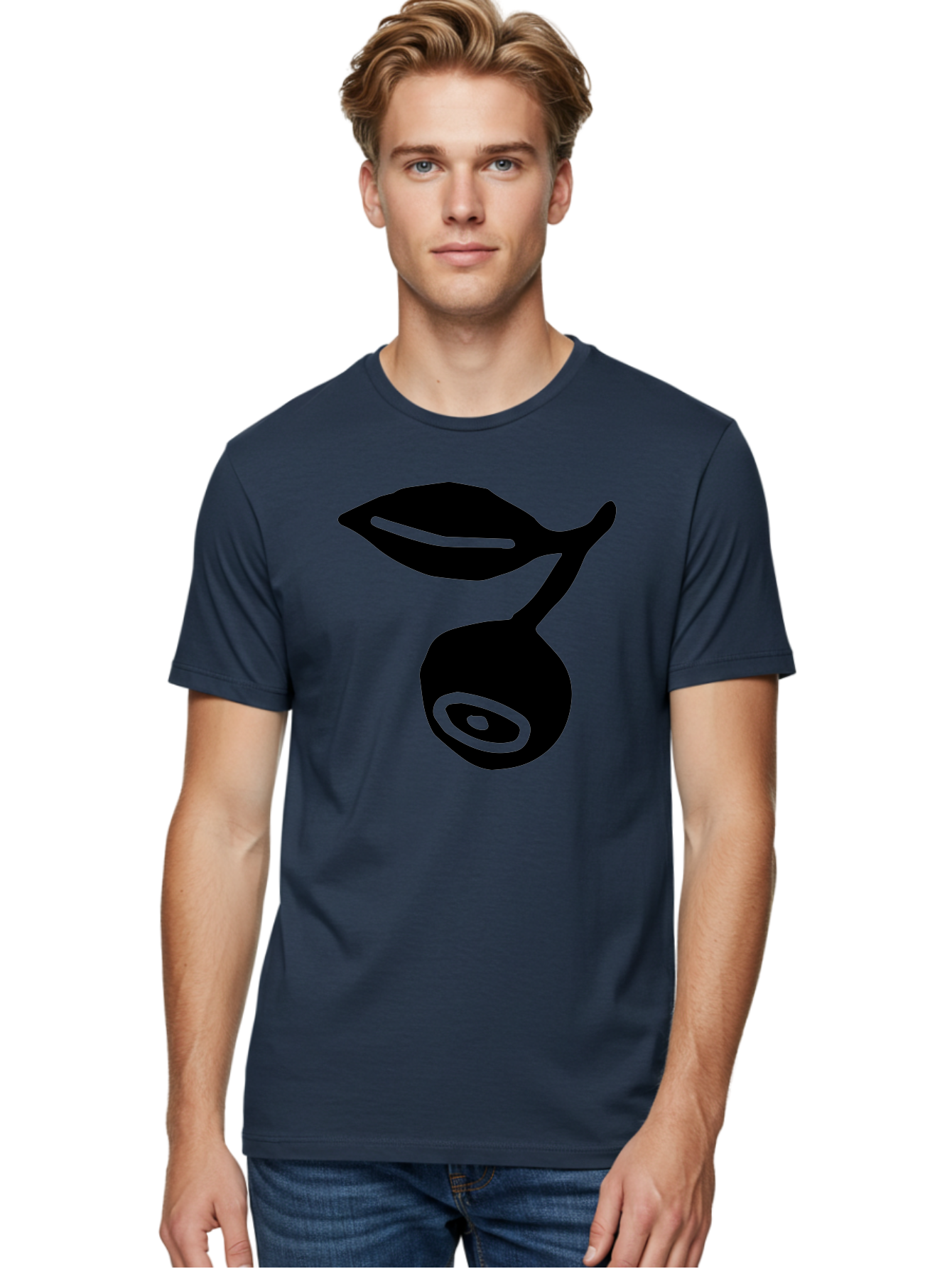 Whale Men'S Graphic Tee, 100% Cotton, Comfortable Casual Summer Wear, Machine Washable, Stylized Whale Silhouette, Abstract Art, Minimalist Design, Black And Green Color Scheme, Ocean Creature, Sea Animal, Modern Illustration, Simple Shapes -  Aaa617