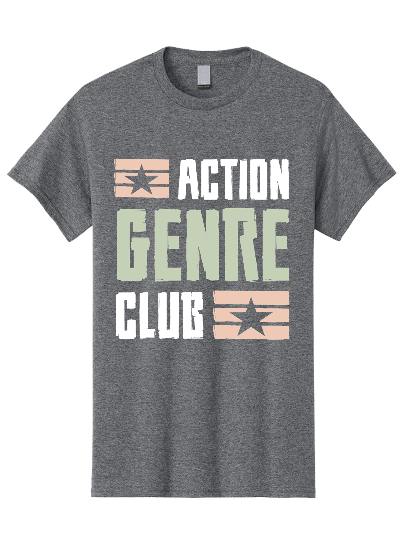 Action-Genre-Club Men'S Graphic Tee, 100% Cotton, Comfortable Casual Summer Wear, Machine Washable, Action Genre, Action Movies, Film Enthusiasts, Movie Buffs, Club Logo, Entertainment, Cinematic Experience, Adventure, Thriller, Blockbuster -  Aaa619