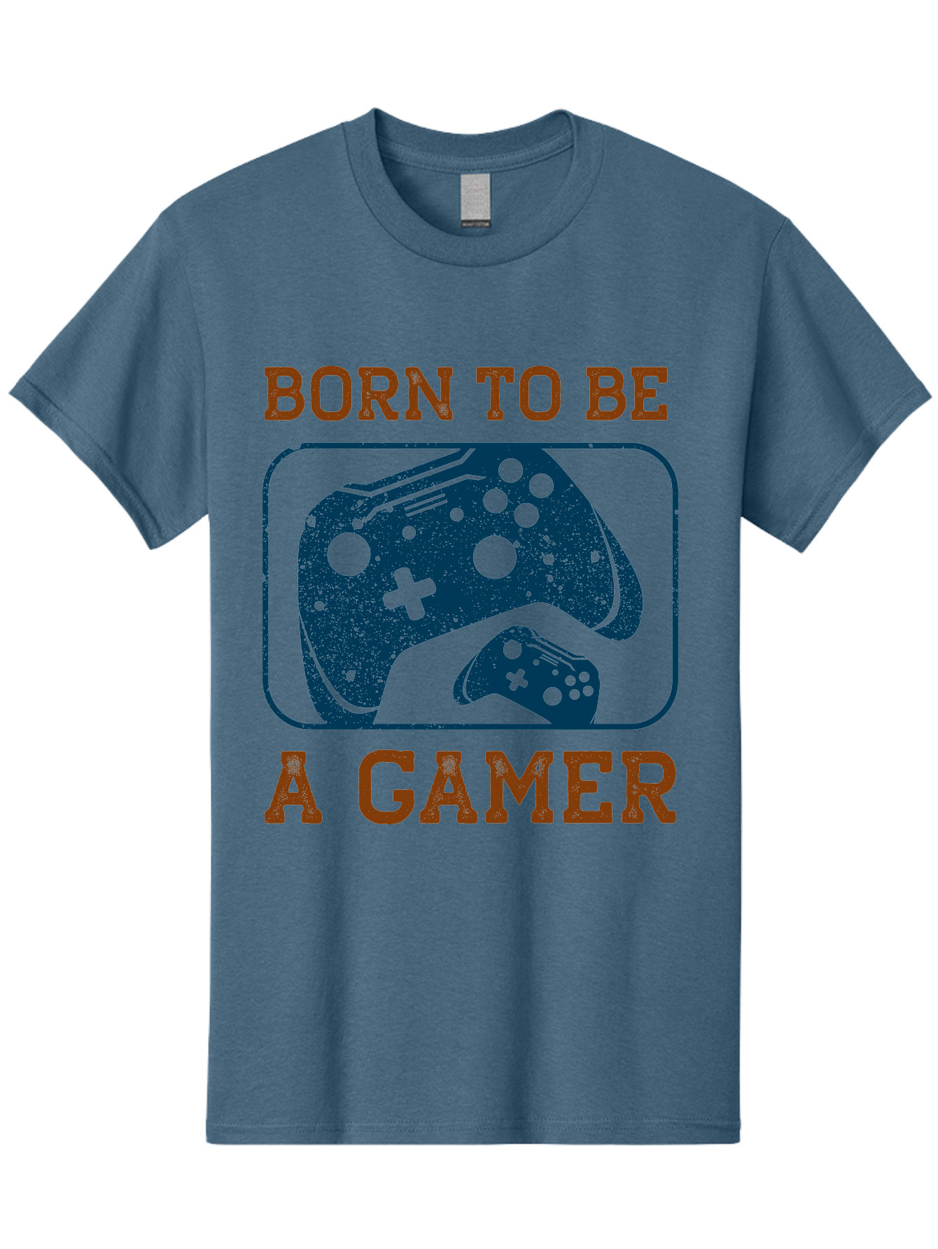 Born-To-Be-A-Gamer Men'S Graphic Tee, 100% Cotton, Comfortable Casual Summer Wear, Machine Washable, Gaming Controller, Born To Be A Gamer, Video Game Accessories, Gamer Lifestyle, Gaming Culture, Gaming Passion, Game Console -  Aaa621