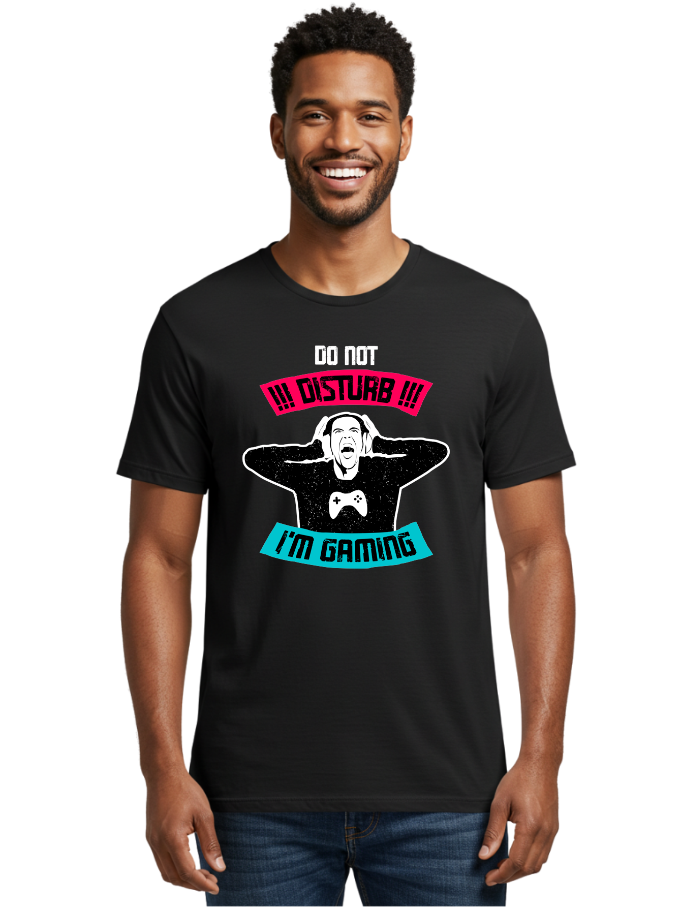 Do-Not-Disturb-I-M-Gaming Men'S Graphic Tee, 100% Cotton, Comfortable Casual Summer Wear, Machine Washable, Gaming Warning, Do Not Disturb, Gamer Warning, Gaming Sign, Gamer Alert, Game On, Serious Gamer, Warning Sign, Gamer Life -  Aaa623