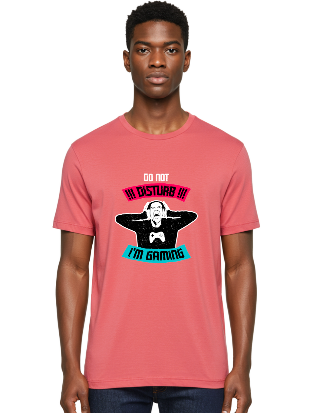 Do-Not-Disturb-I-M-Gaming Men'S Graphic Tee, 100% Cotton, Comfortable Casual Summer Wear, Machine Washable, Gaming Warning, Do Not Disturb, Gamer Warning, Gaming Sign, Gamer Alert, Game On, Serious Gamer, Warning Sign, Gamer Life -  Aaa623