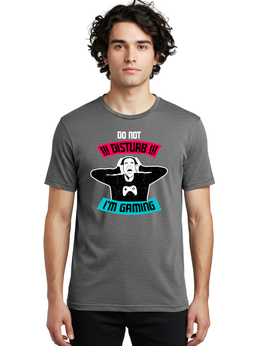 Do-Not-Disturb-I-M-Gaming Men'S Graphic Tee, 100% Cotton, Comfortable Casual Summer Wear, Machine Washable, Gaming Warning, Do Not Disturb, Gamer Warning, Gaming Sign, Gamer Alert, Game On, Serious Gamer, Warning Sign, Gamer Life -  Aaa623