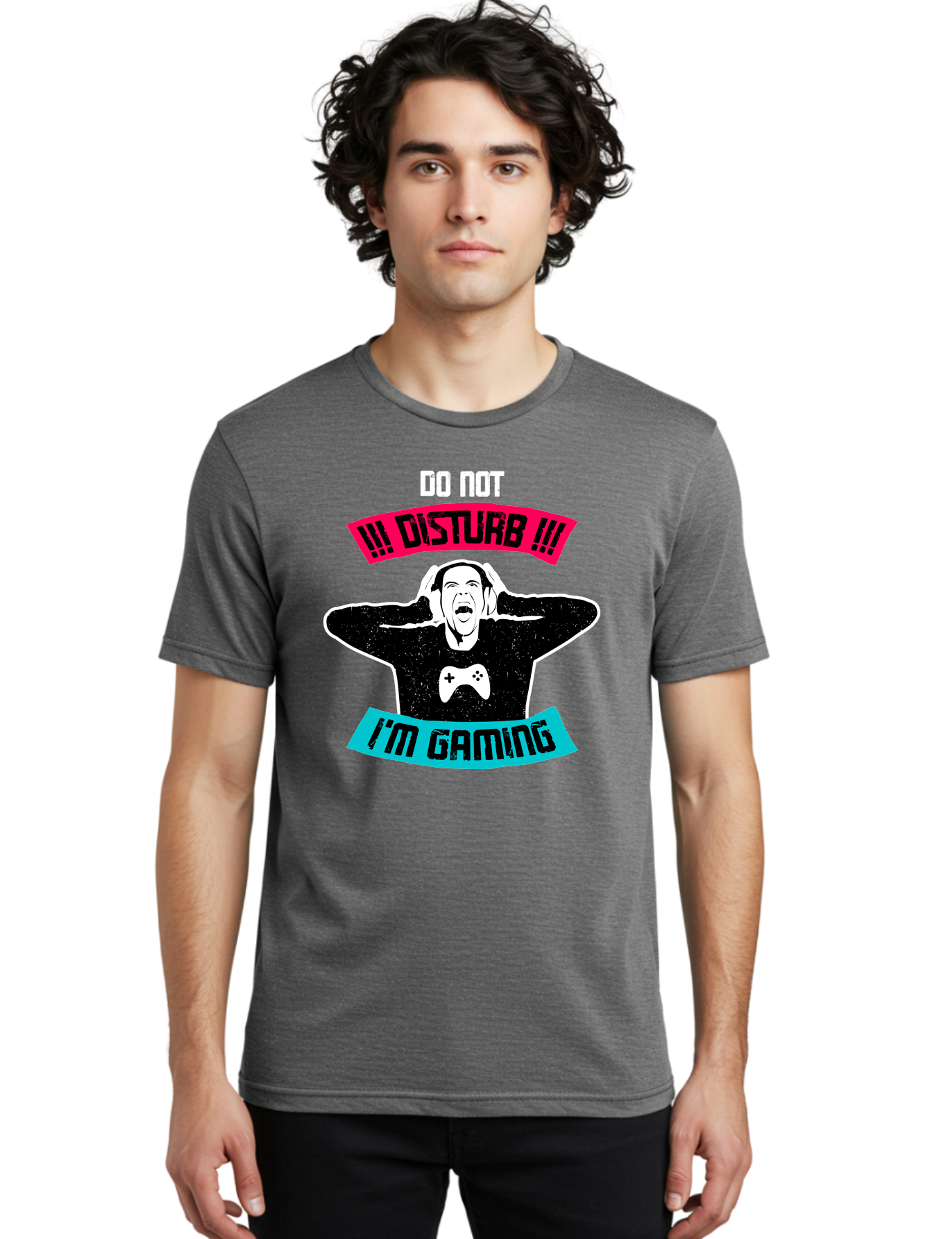 Do-Not-Disturb-I-M-Gaming Men'S Graphic Tee, 100% Cotton, Comfortable Casual Summer Wear, Machine Washable, Gaming Warning, Do Not Disturb, Gamer Warning, Gaming Sign, Gamer Alert, Game On, Serious Gamer, Warning Sign, Gamer Life -  Aaa623