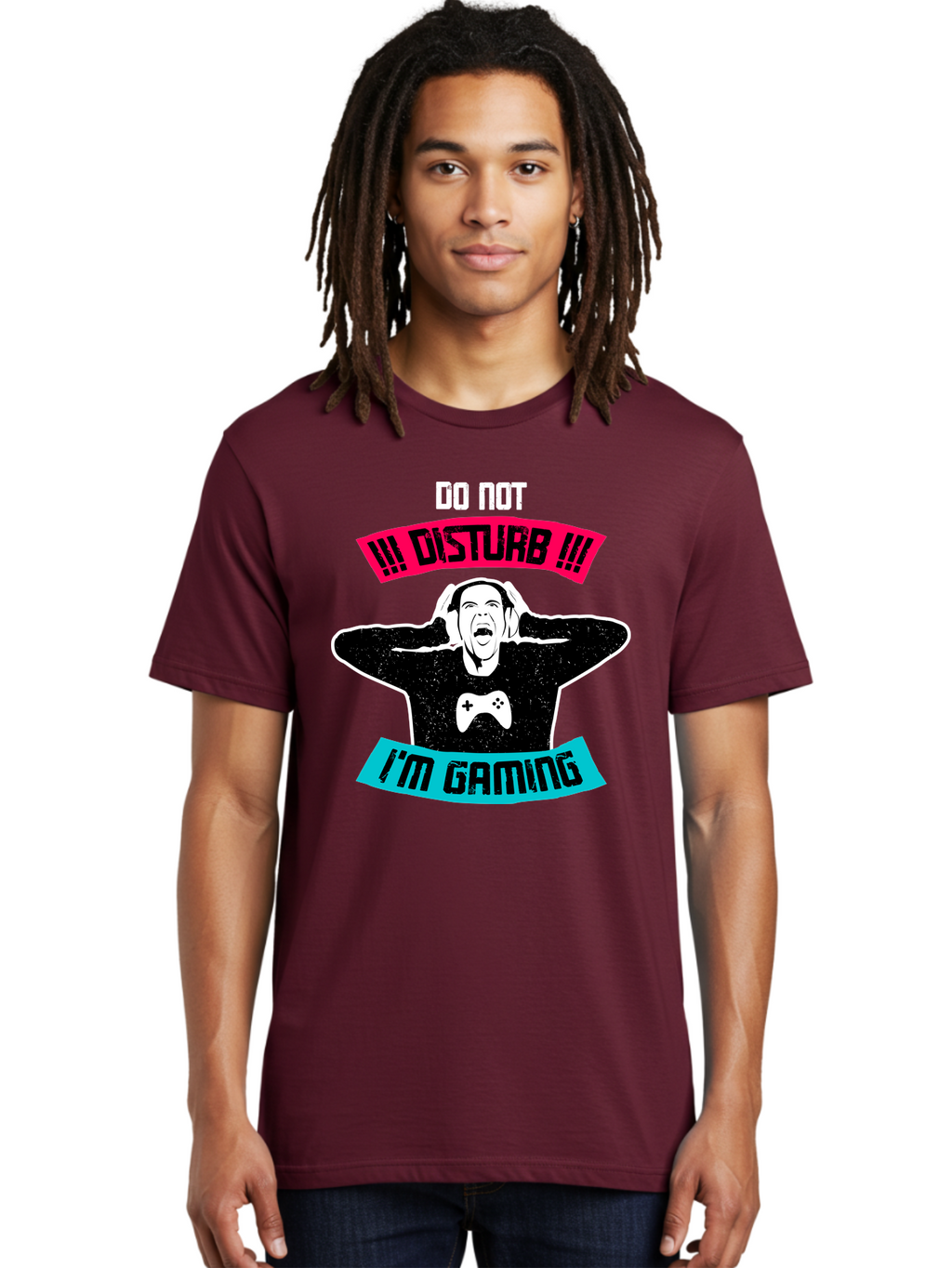 Do-Not-Disturb-I-M-Gaming Men'S Graphic Tee, 100% Cotton, Comfortable Casual Summer Wear, Machine Washable, Gaming Warning, Do Not Disturb, Gamer Warning, Gaming Sign, Gamer Alert, Game On, Serious Gamer, Warning Sign, Gamer Life -  Aaa623