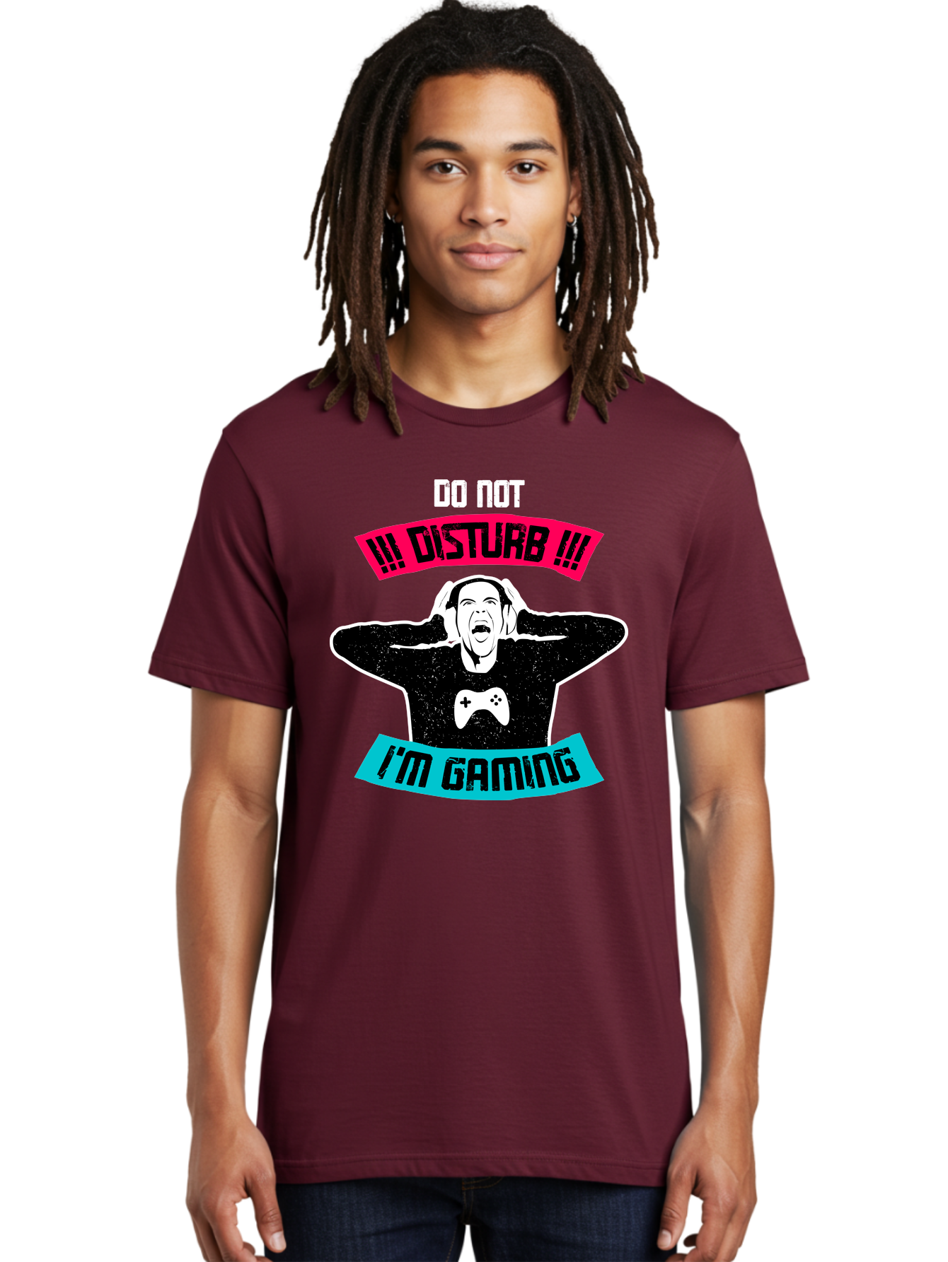 Do-Not-Disturb-I-M-Gaming Men'S Graphic Tee, 100% Cotton, Comfortable Casual Summer Wear, Machine Washable, Gaming Warning, Do Not Disturb, Gamer Warning, Gaming Sign, Gamer Alert, Game On, Serious Gamer, Warning Sign, Gamer Life -  Aaa623