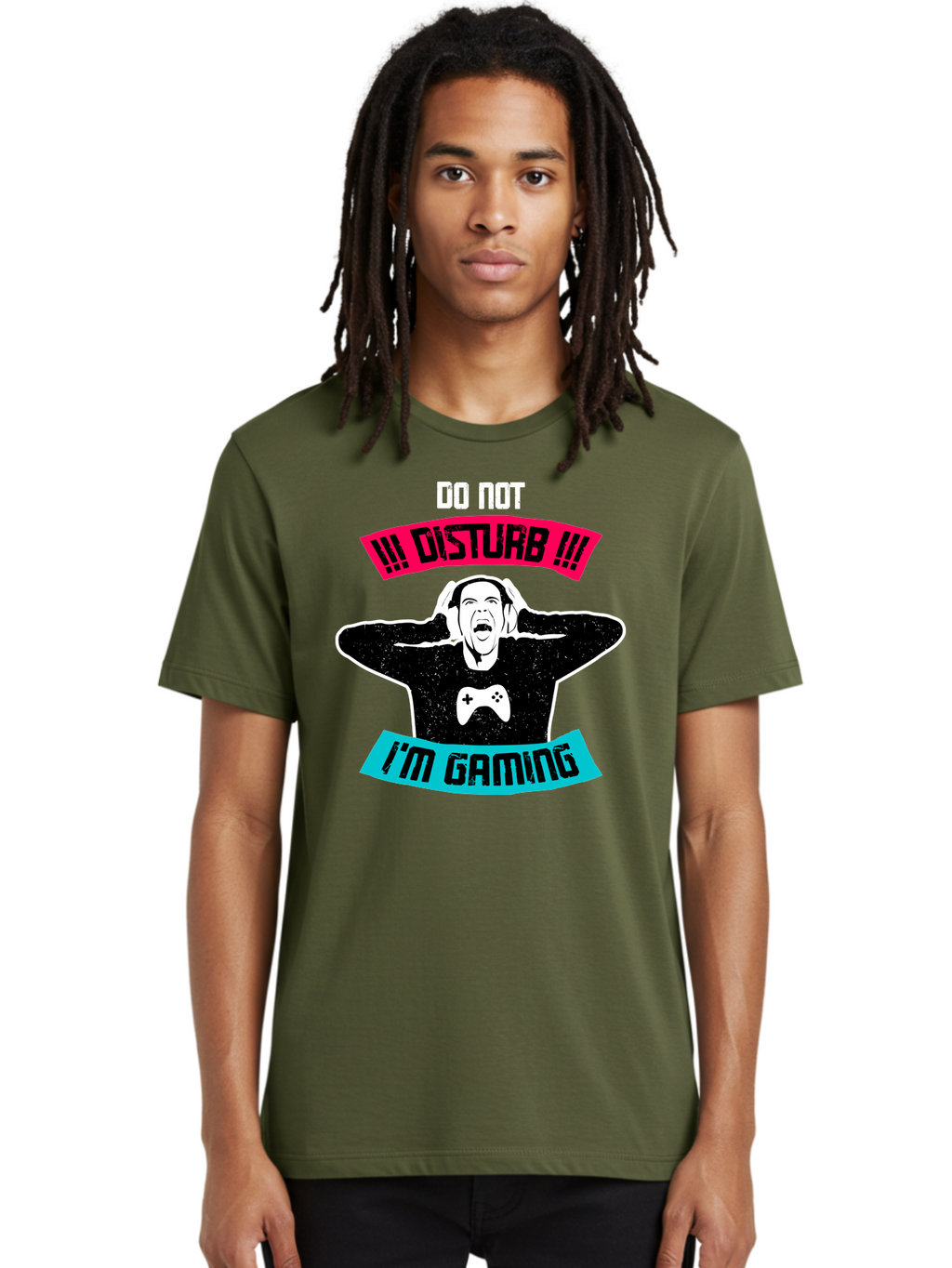 Do-Not-Disturb-I-M-Gaming Men'S Graphic Tee, 100% Cotton, Comfortable Casual Summer Wear, Machine Washable, Gaming Warning, Do Not Disturb, Gamer Warning, Gaming Sign, Gamer Alert, Game On, Serious Gamer, Warning Sign, Gamer Life -  Aaa623