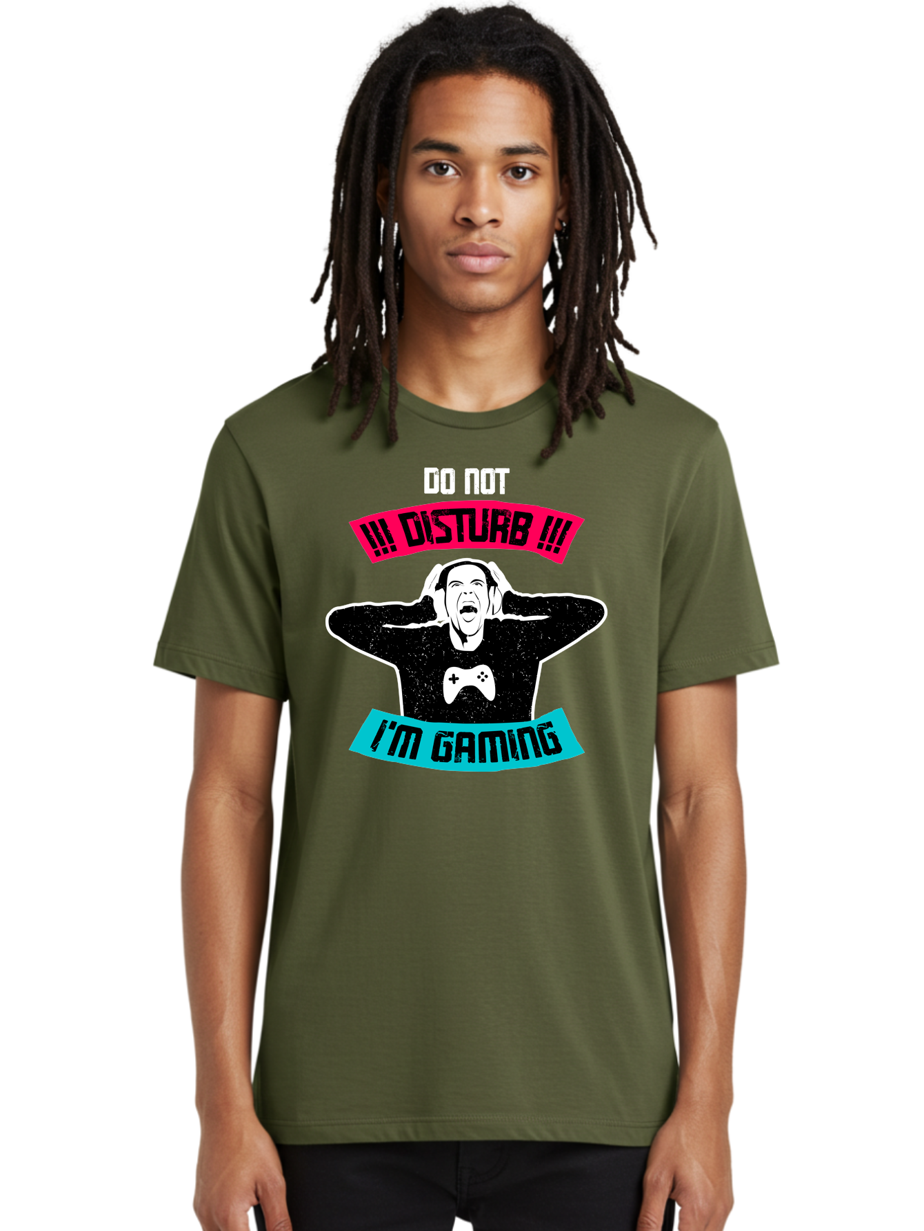 Do-Not-Disturb-I-M-Gaming Men'S Graphic Tee, 100% Cotton, Comfortable Casual Summer Wear, Machine Washable, Gaming Warning, Do Not Disturb, Gamer Warning, Gaming Sign, Gamer Alert, Game On, Serious Gamer, Warning Sign, Gamer Life -  Aaa623