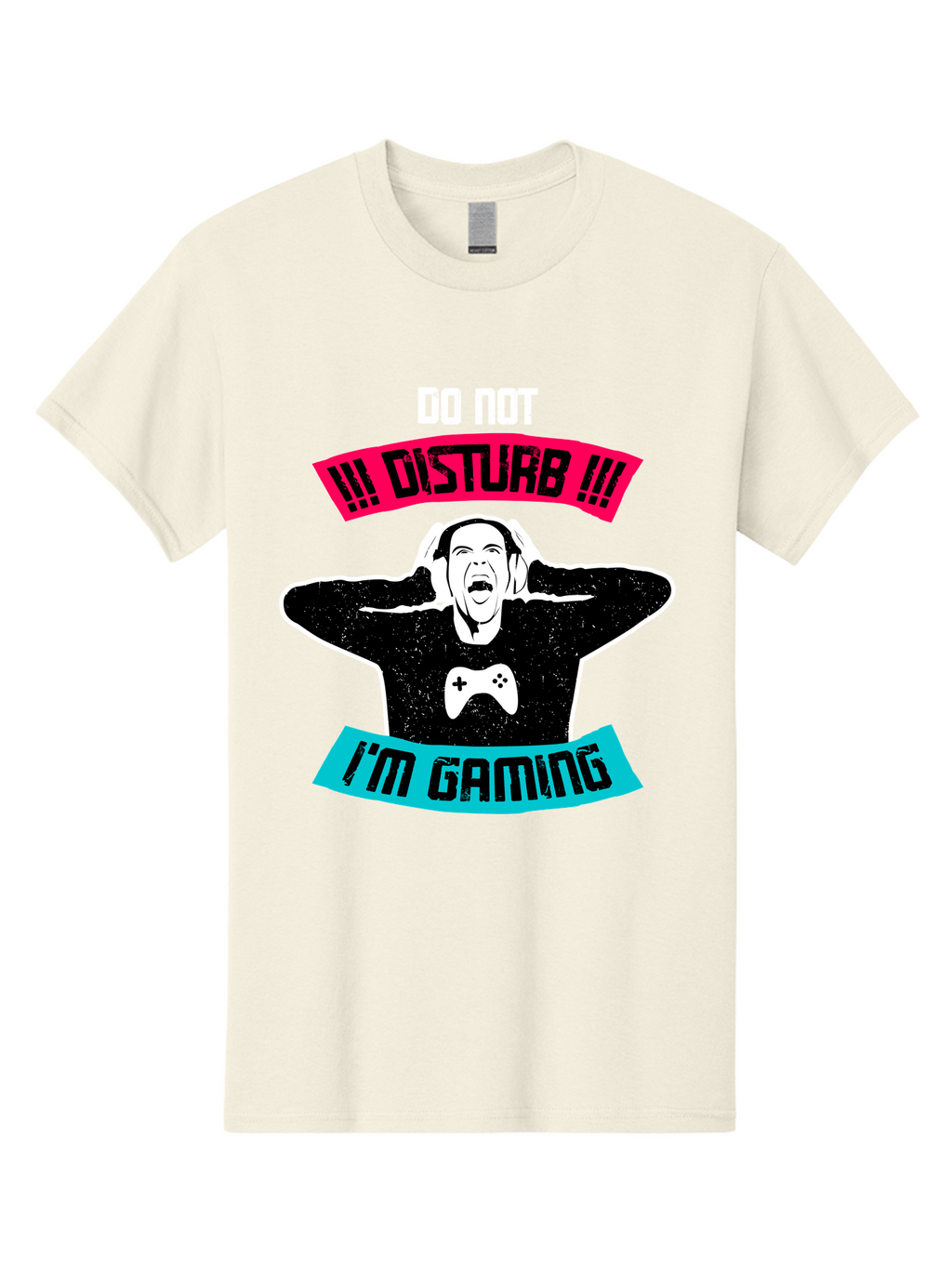 Do-Not-Disturb-I-M-Gaming Men'S Graphic Tee, 100% Cotton, Comfortable Casual Summer Wear, Machine Washable, Gaming Warning, Do Not Disturb, Gamer Warning, Gaming Sign, Gamer Alert, Game On, Serious Gamer, Warning Sign, Gamer Life -  Aaa623