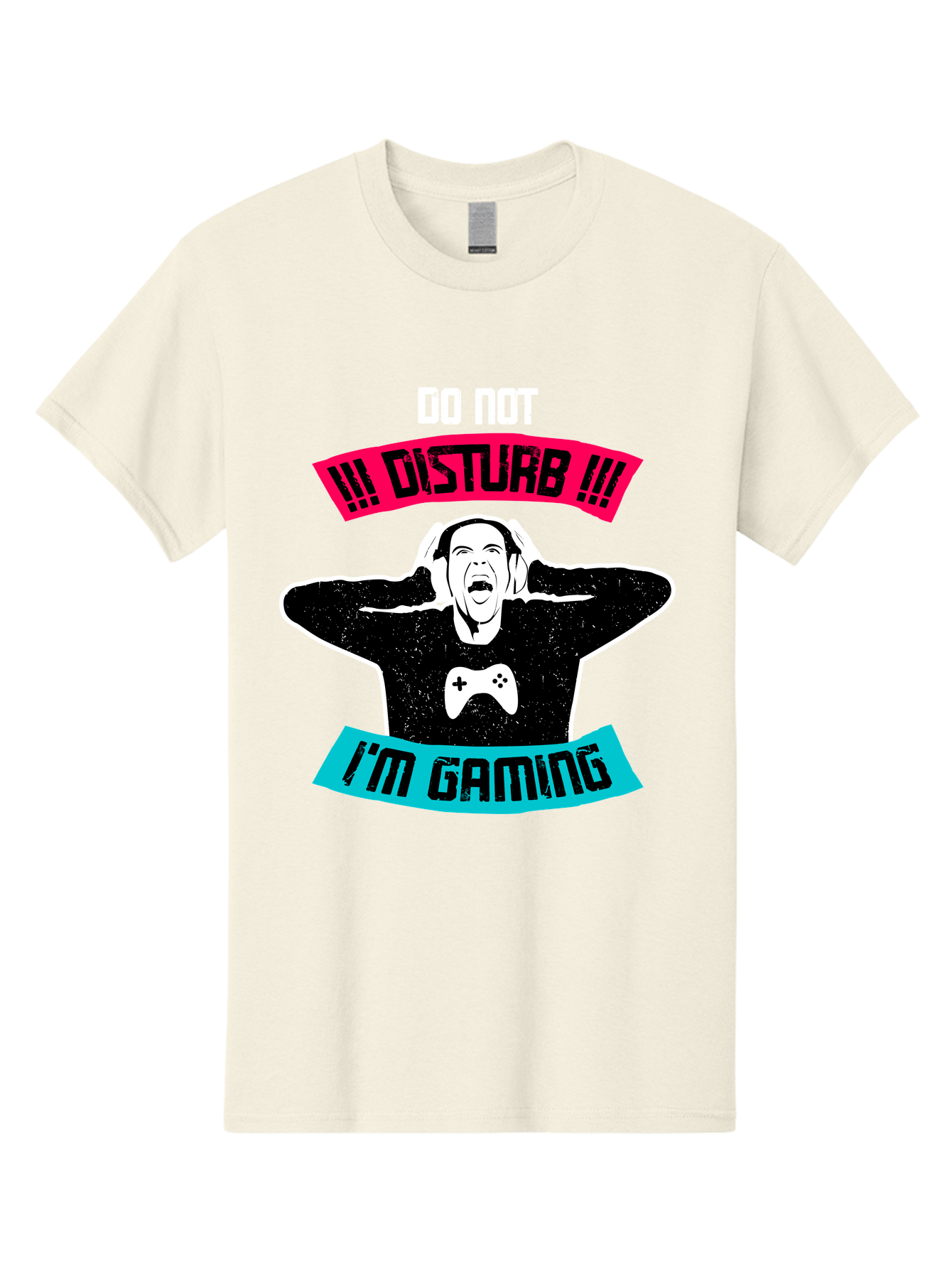 Do-Not-Disturb-I-M-Gaming Men'S Graphic Tee, 100% Cotton, Comfortable Casual Summer Wear, Machine Washable, Gaming Warning, Do Not Disturb, Gamer Warning, Gaming Sign, Gamer Alert, Game On, Serious Gamer, Warning Sign, Gamer Life -  Aaa623
