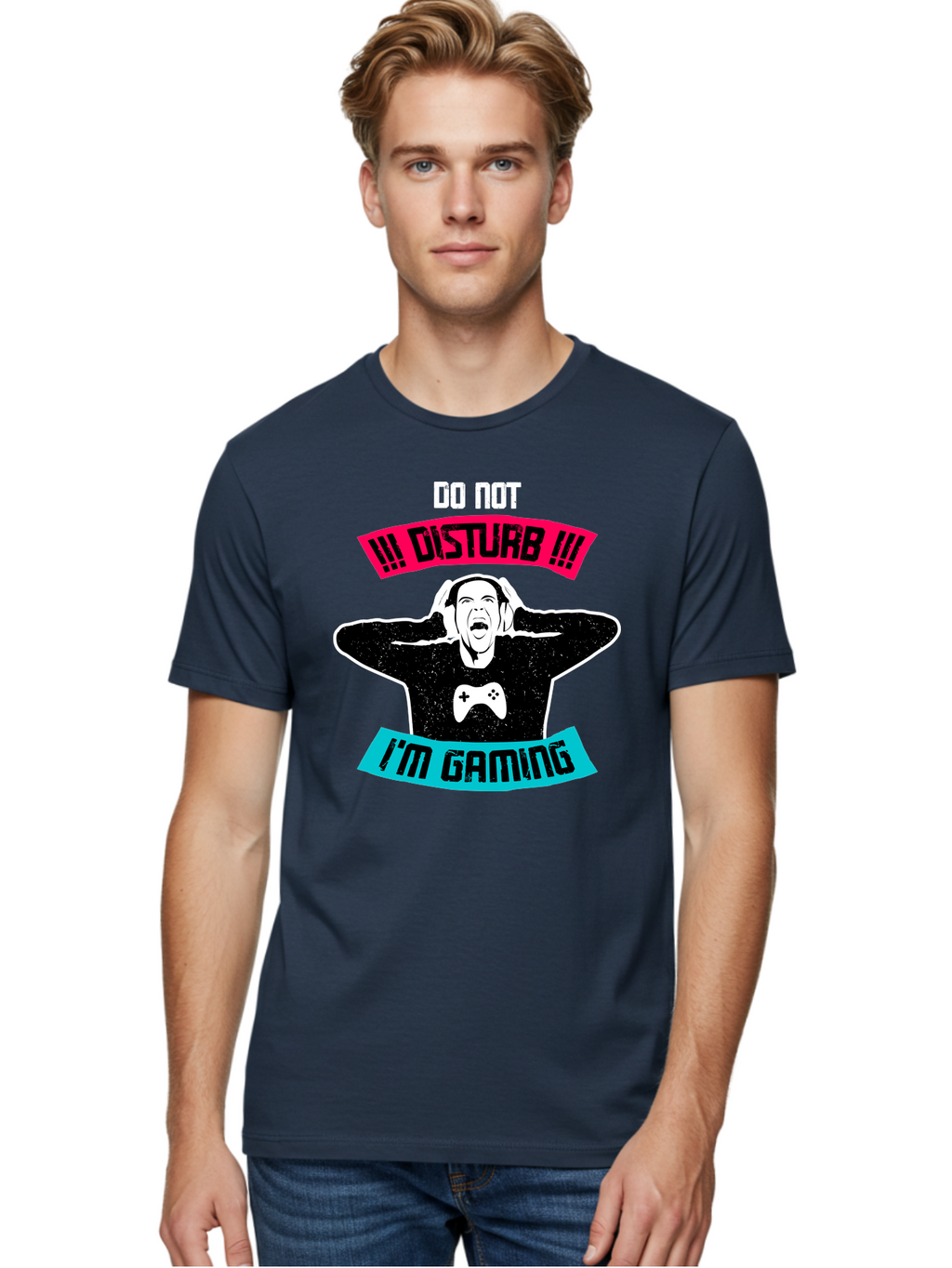 Do-Not-Disturb-I-M-Gaming Men'S Graphic Tee, 100% Cotton, Comfortable Casual Summer Wear, Machine Washable, Gaming Warning, Do Not Disturb, Gamer Warning, Gaming Sign, Gamer Alert, Game On, Serious Gamer, Warning Sign, Gamer Life -  Aaa623