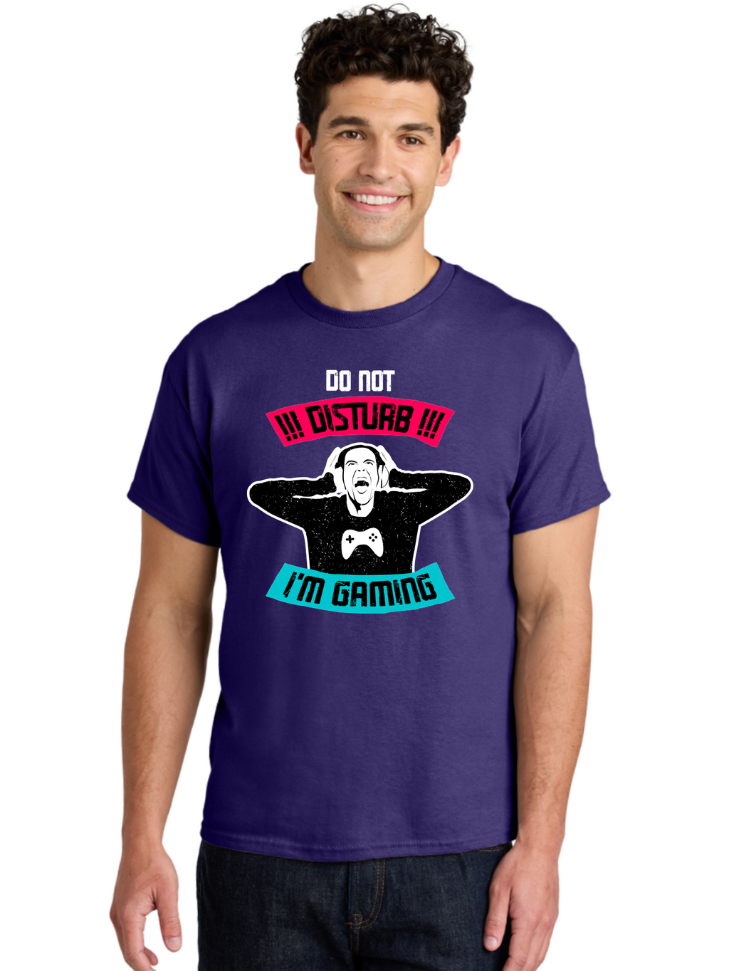 Do-Not-Disturb-I-M-Gaming Men'S Graphic Tee, 100% Cotton, Comfortable Casual Summer Wear, Machine Washable, Gaming Warning, Do Not Disturb, Gamer Warning, Gaming Sign, Gamer Alert, Game On, Serious Gamer, Warning Sign, Gamer Life -  Aaa623
