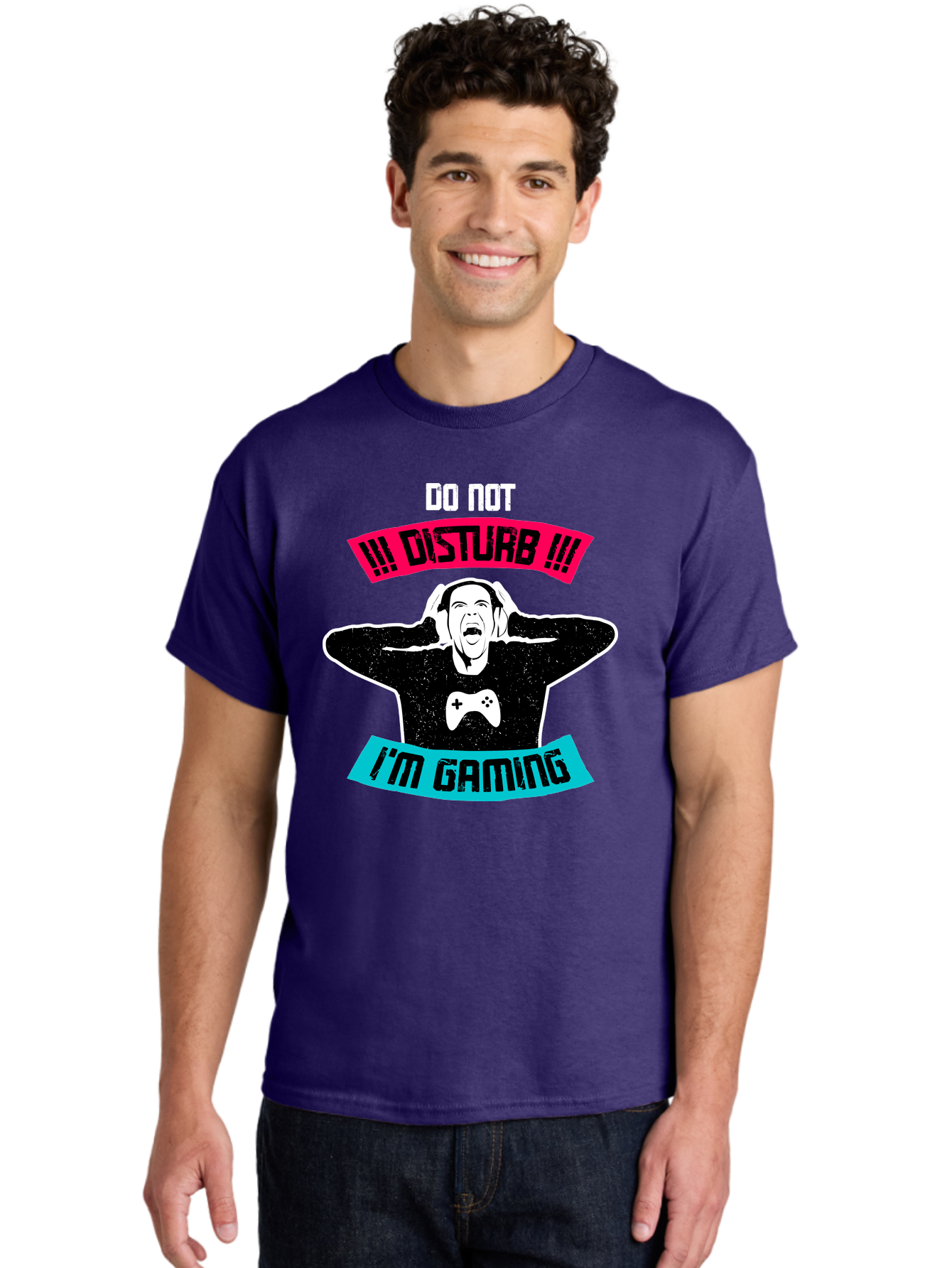 Do-Not-Disturb-I-M-Gaming Men'S Graphic Tee, 100% Cotton, Comfortable Casual Summer Wear, Machine Washable, Gaming Warning, Do Not Disturb, Gamer Warning, Gaming Sign, Gamer Alert, Game On, Serious Gamer, Warning Sign, Gamer Life -  Aaa623
