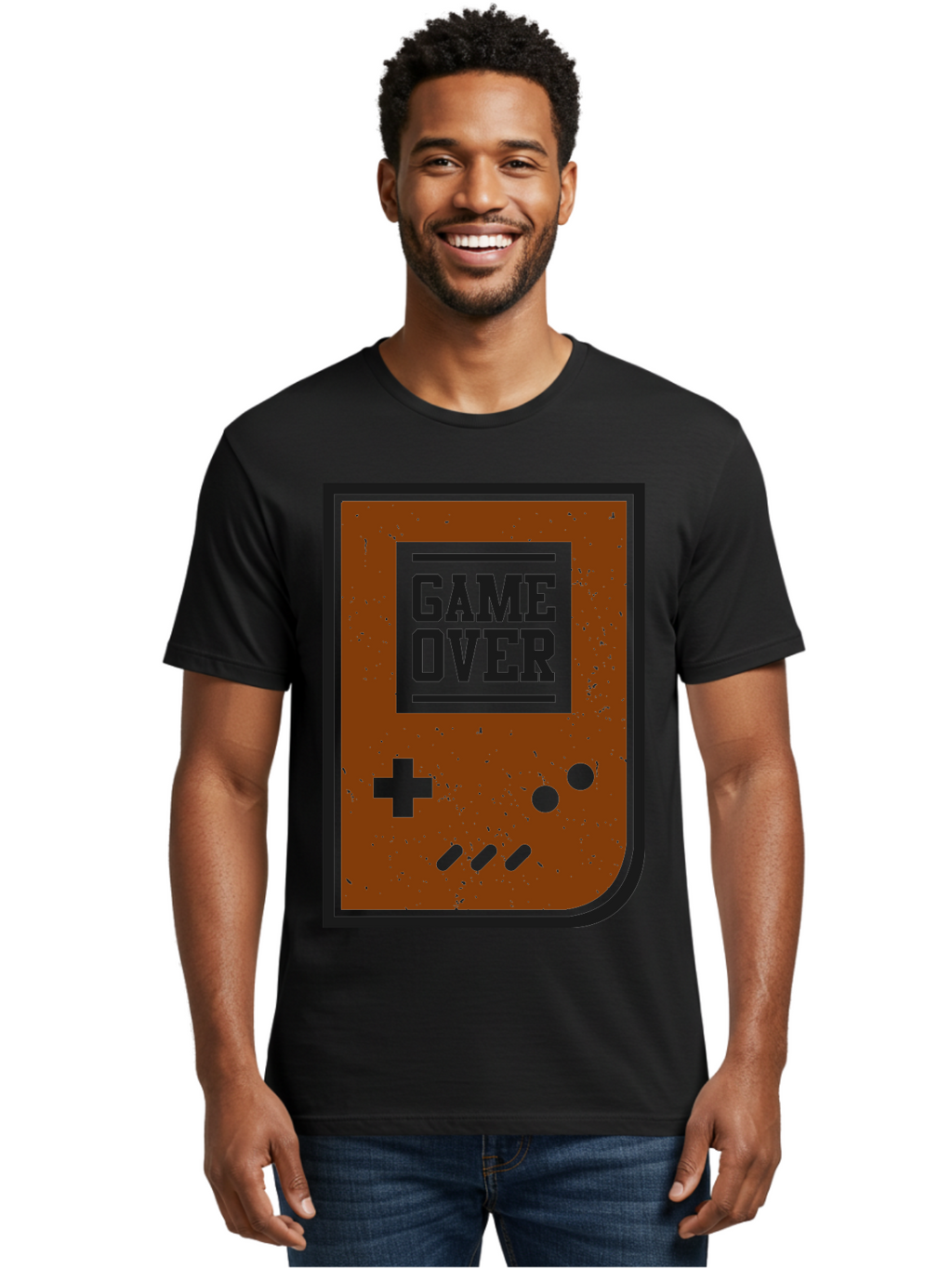 Game-Over Men'S Graphic Tee, 100% Cotton, Comfortable Casual Summer Wear, Machine Washable, Game Over Screen, Retro Video Game, Nostalgic Gaming, Classic Arcade, Pixel Art, Game Over Text, Old School Gaming, Vintage Console -  Aaa632