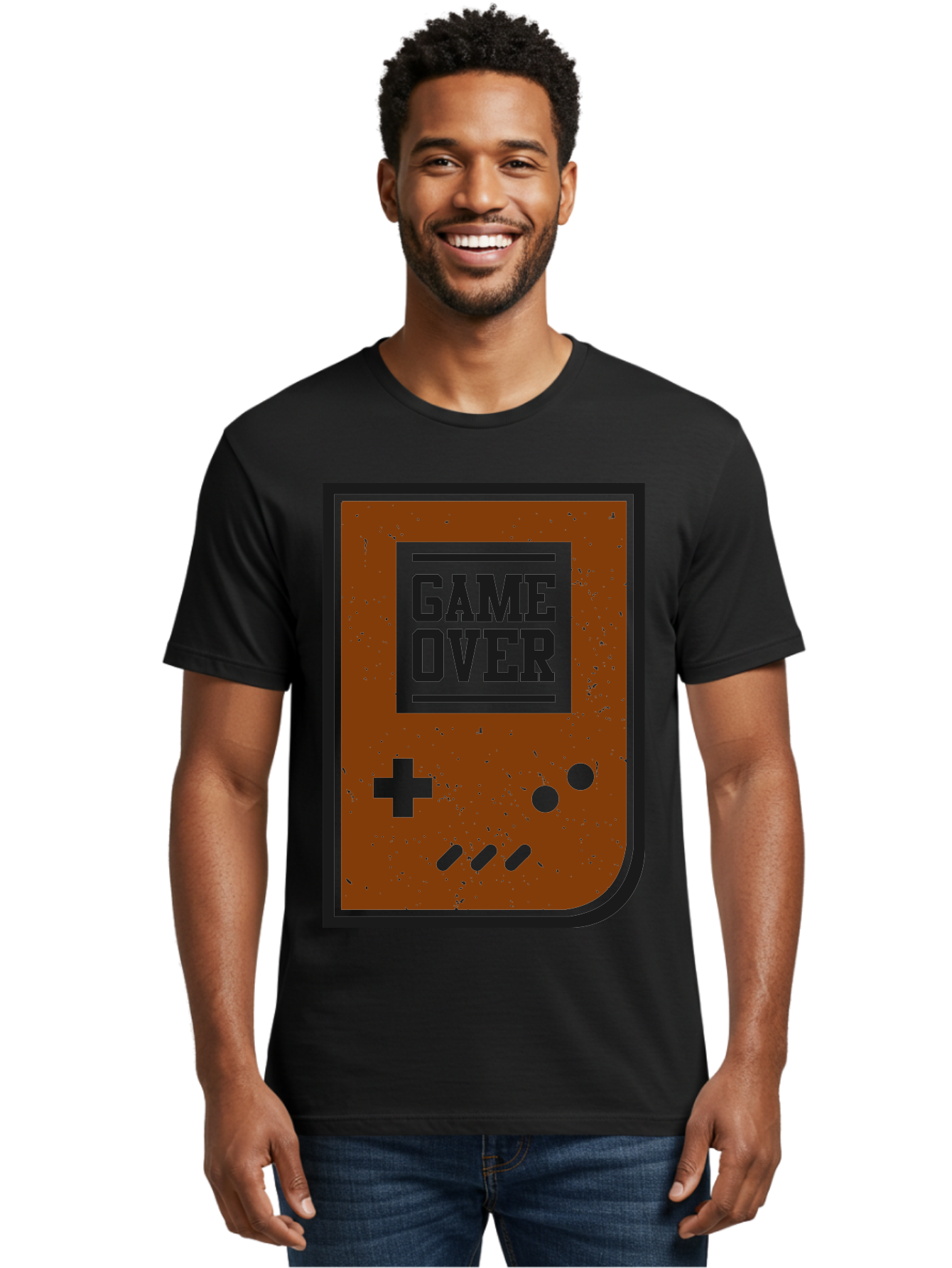 Game-Over Men'S Graphic Tee, 100% Cotton, Comfortable Casual Summer Wear, Machine Washable, Game Over Screen, Retro Video Game, Nostalgic Gaming, Classic Arcade, Pixel Art, Game Over Text, Old School Gaming, Vintage Console -  Aaa632