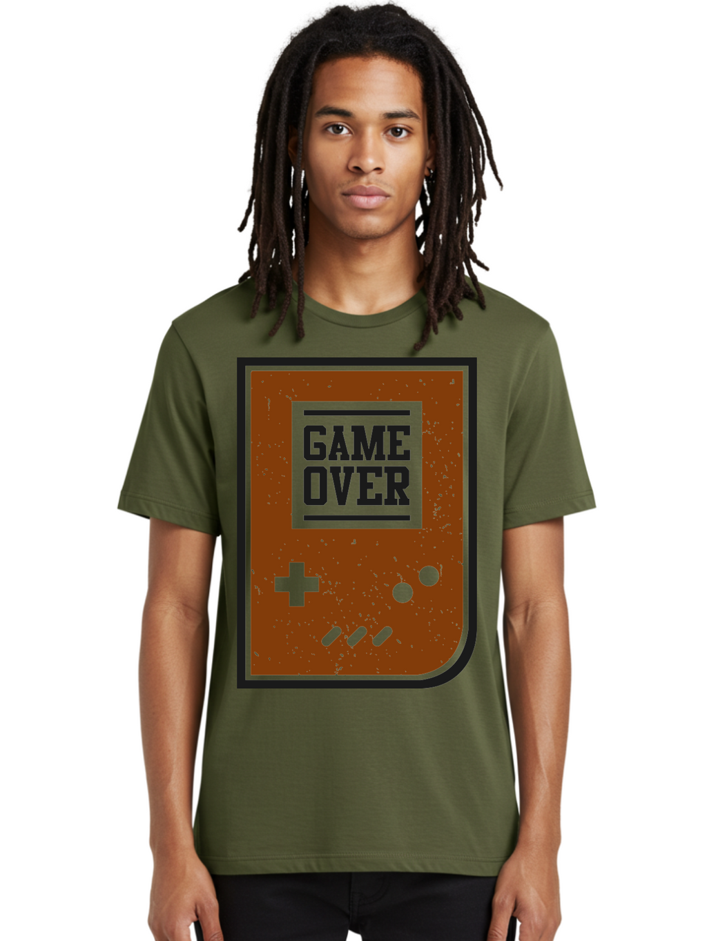 Game-Over Men'S Graphic Tee, 100% Cotton, Comfortable Casual Summer Wear, Machine Washable, Game Over Screen, Retro Video Game, Nostalgic Gaming, Classic Arcade, Pixel Art, Game Over Text, Old School Gaming, Vintage Console -  Aaa632