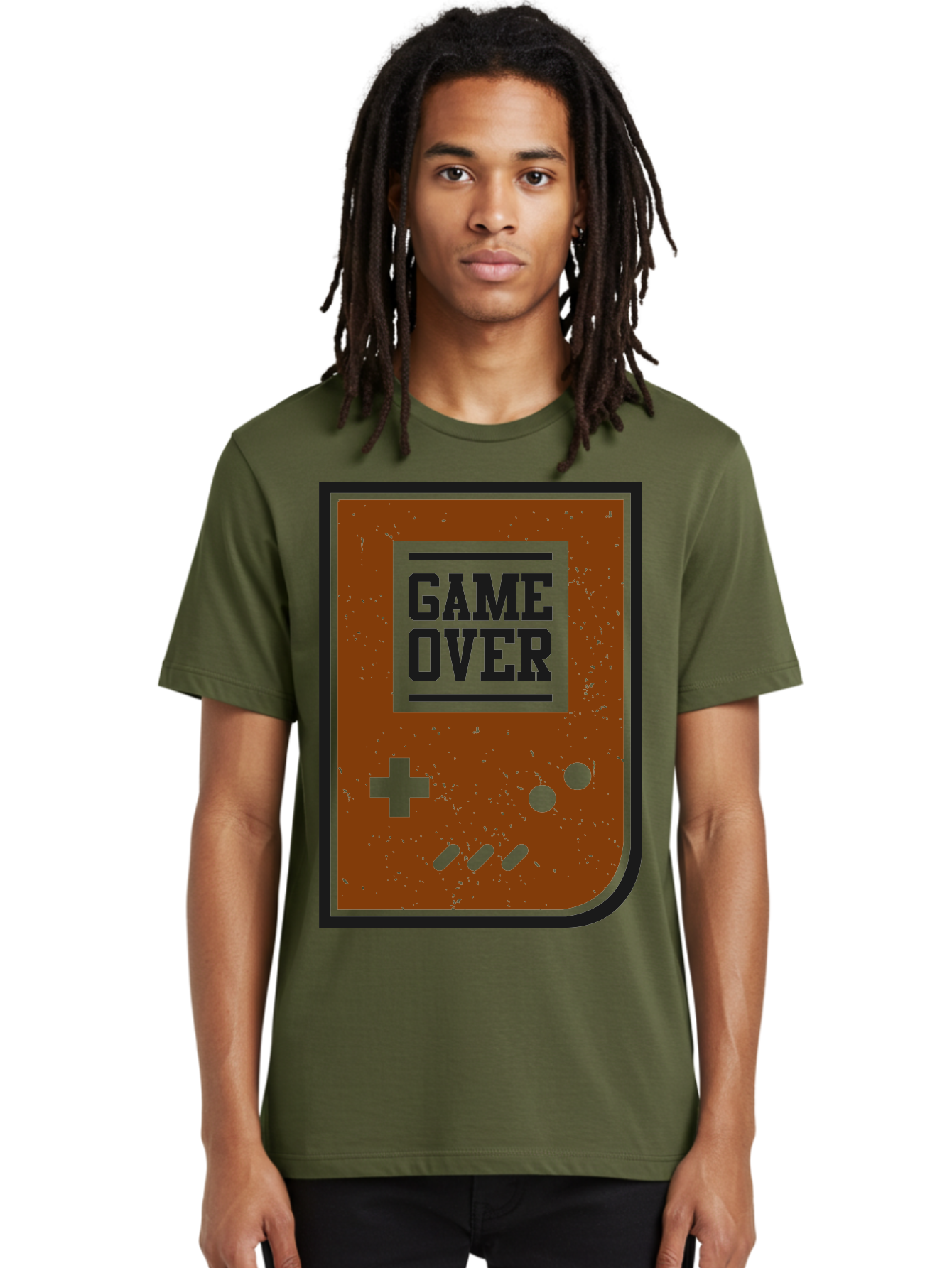Game-Over Men'S Graphic Tee, 100% Cotton, Comfortable Casual Summer Wear, Machine Washable, Game Over Screen, Retro Video Game, Nostalgic Gaming, Classic Arcade, Pixel Art, Game Over Text, Old School Gaming, Vintage Console -  Aaa632