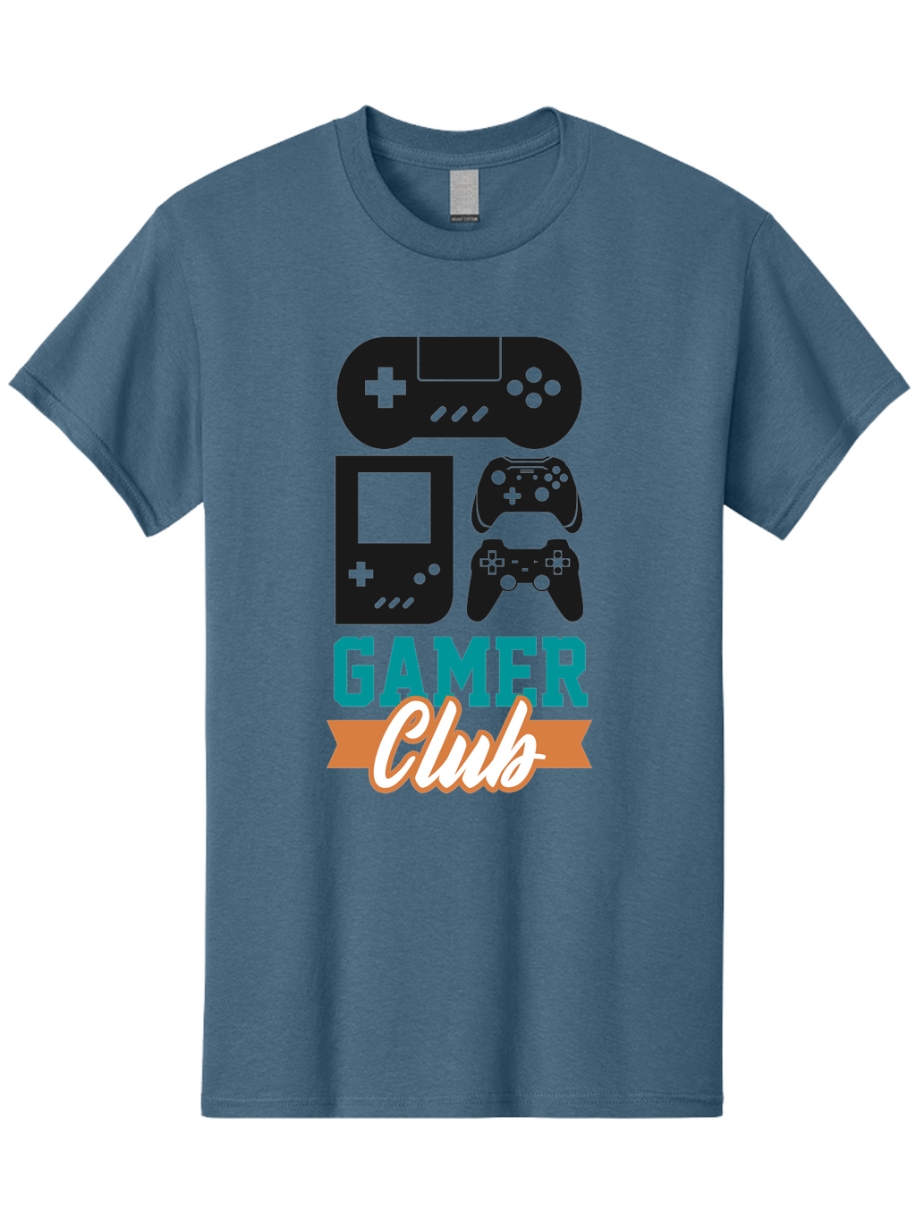 Gamer-Club Men'S Graphic Tee, 100% Cotton, Comfortable Casual Summer Wear, Machine Washable, Gaming Club, Gamer Community, Game Controllers, Video Games, Gamepad, Gaming Console, Game Controller Graphics, Gaming Accessories, Game Night -  Aaa633