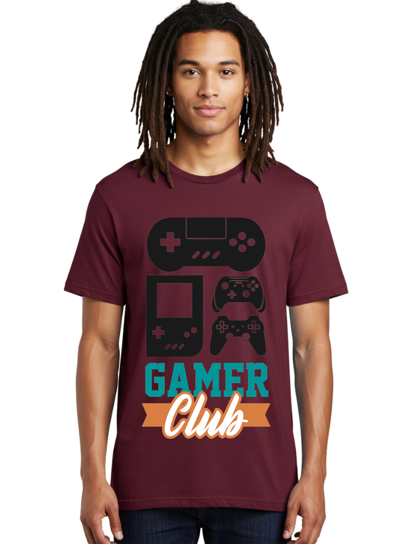 Gamer-Club Men'S Graphic Tee, 100% Cotton, Comfortable Casual Summer Wear, Machine Washable, Gaming Club, Gamer Community, Game Controllers, Video Games, Gamepad, Gaming Console, Game Controller Graphics, Gaming Accessories, Game Night -  Aaa633
