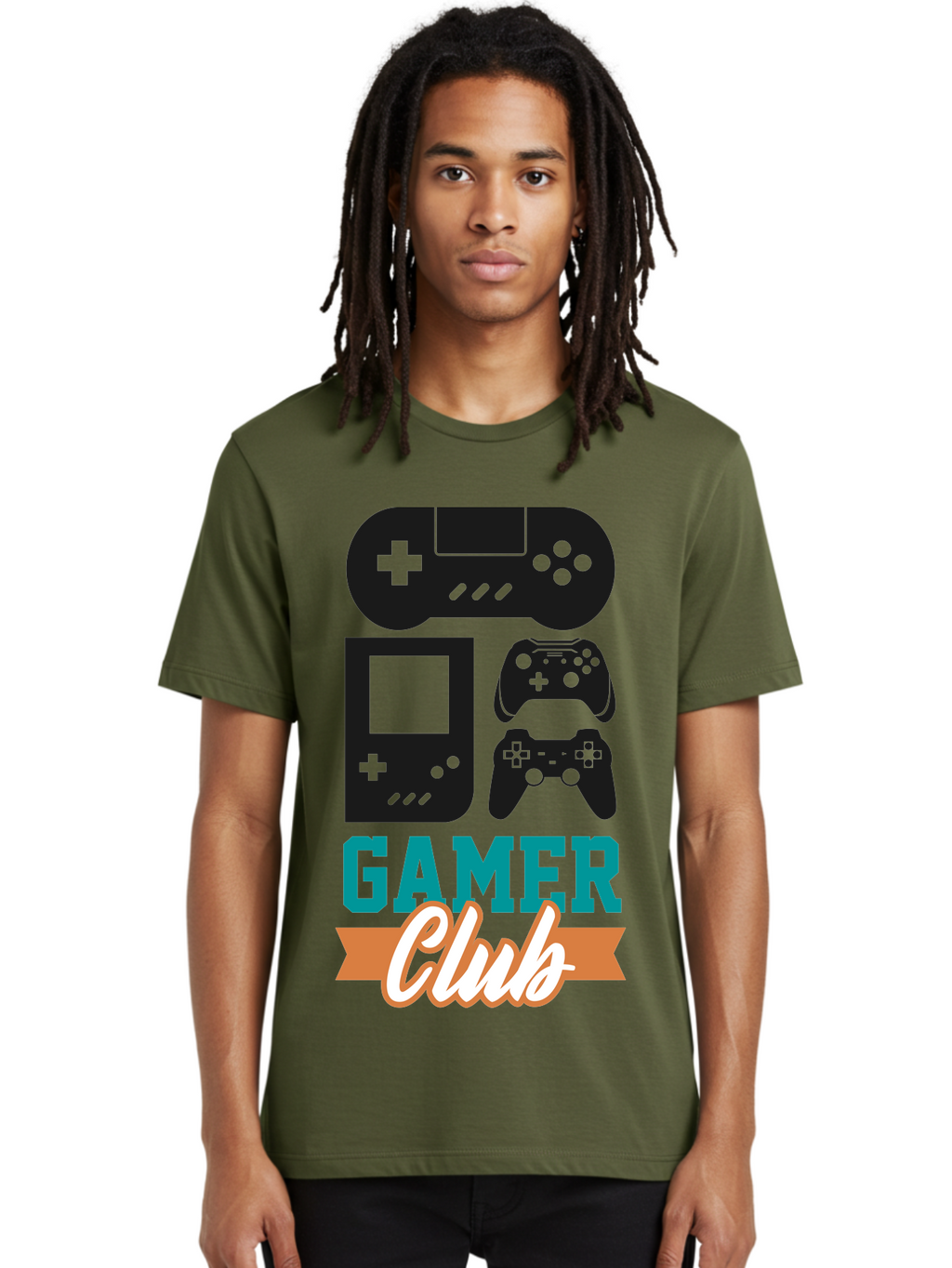Gamer-Club Men'S Graphic Tee, 100% Cotton, Comfortable Casual Summer Wear, Machine Washable, Gaming Club, Gamer Community, Game Controllers, Video Games, Gamepad, Gaming Console, Game Controller Graphics, Gaming Accessories, Game Night -  Aaa633