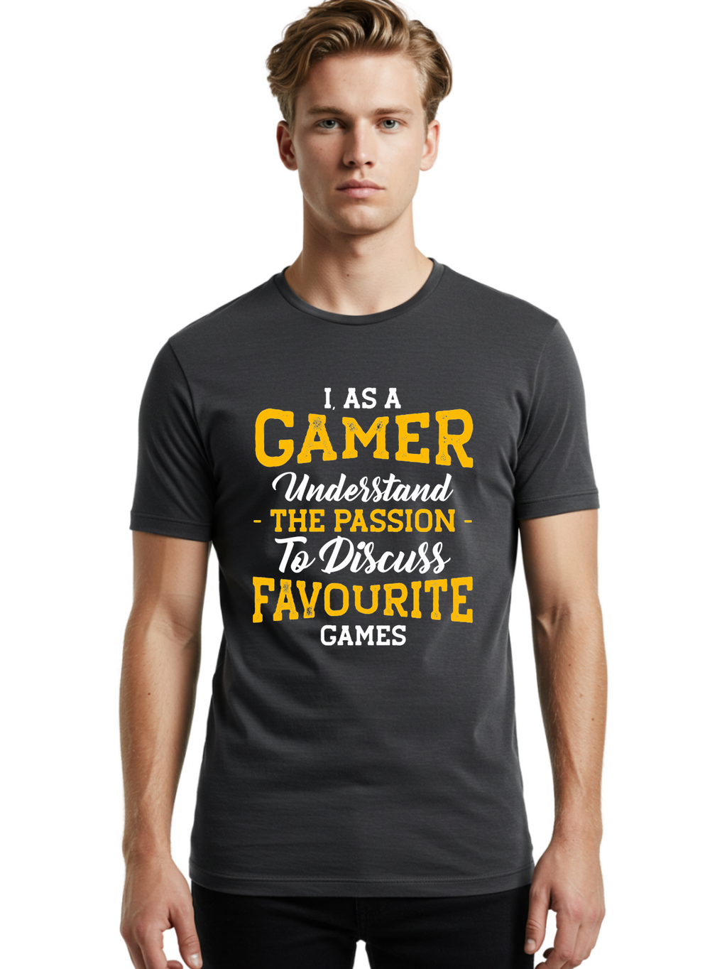 Gamer-Quote Men'S Graphic Tee, 100% Cotton, Comfortable Casual Summer Wear, Machine Washable, Gamer Culture, Gaming Passion, Discussing Favorite Games, Gamer Community, Video Game Enthusiasm, Gaming Interest, Gamer Life -  Aaa636