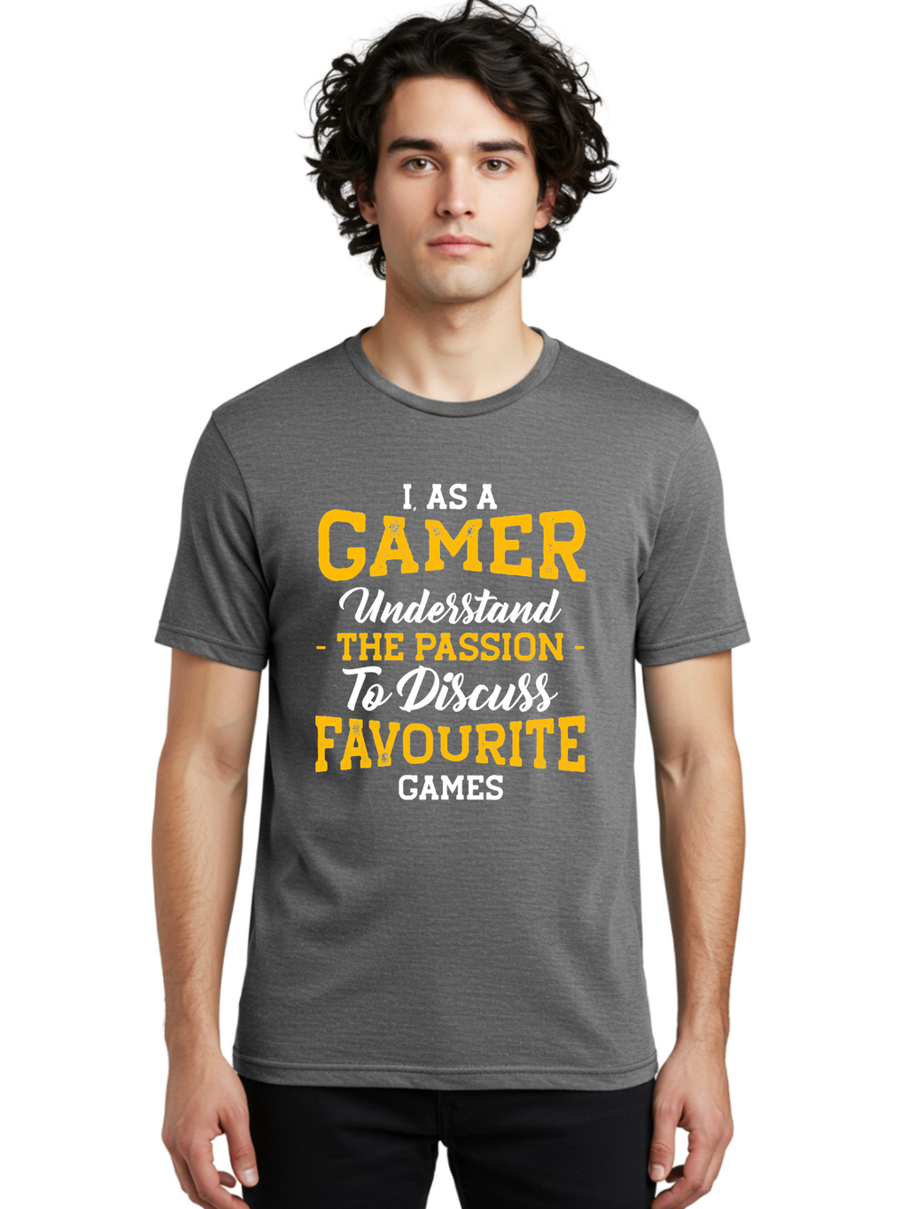 Gamer-Quote Men'S Graphic Tee, 100% Cotton, Comfortable Casual Summer Wear, Machine Washable, Gamer Culture, Gaming Passion, Discussing Favorite Games, Gamer Community, Video Game Enthusiasm, Gaming Interest, Gamer Life -  Aaa636