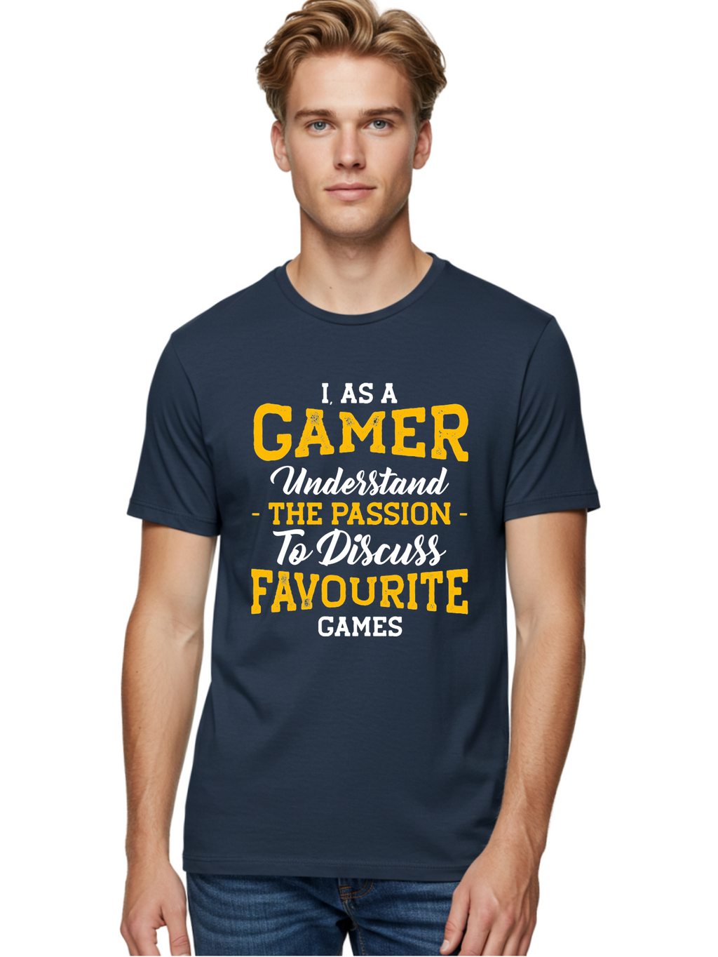 Gamer-Quote Men'S Graphic Tee, 100% Cotton, Comfortable Casual Summer Wear, Machine Washable, Gamer Culture, Gaming Passion, Discussing Favorite Games, Gamer Community, Video Game Enthusiasm, Gaming Interest, Gamer Life -  Aaa636