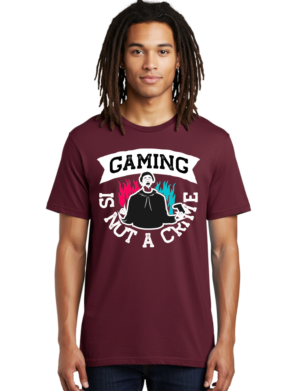Gaming-Is-Not-A-Crime Men'S Graphic Tee, 100% Cotton, Comfortable Casual Summer Wear, Machine Washable, Gaming Culture, Gamer Identity, Pop Culture Graphics, Bold Typography, Video Game Illustrations, Passionate Expression, Loud And Proud, -  Aaa639