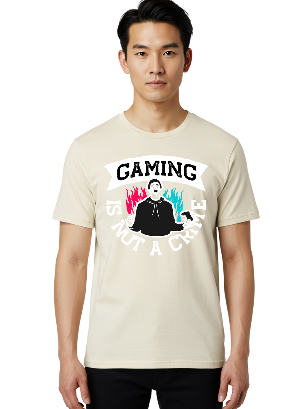 Gaming-Is-Not-A-Crime Men'S Graphic Tee, 100% Cotton, Comfortable Casual Summer Wear, Machine Washable, Gaming Culture, Gamer Identity, Pop Culture Graphics, Bold Typography, Video Game Illustrations, Passionate Expression, Loud And Proud, -  Aaa639