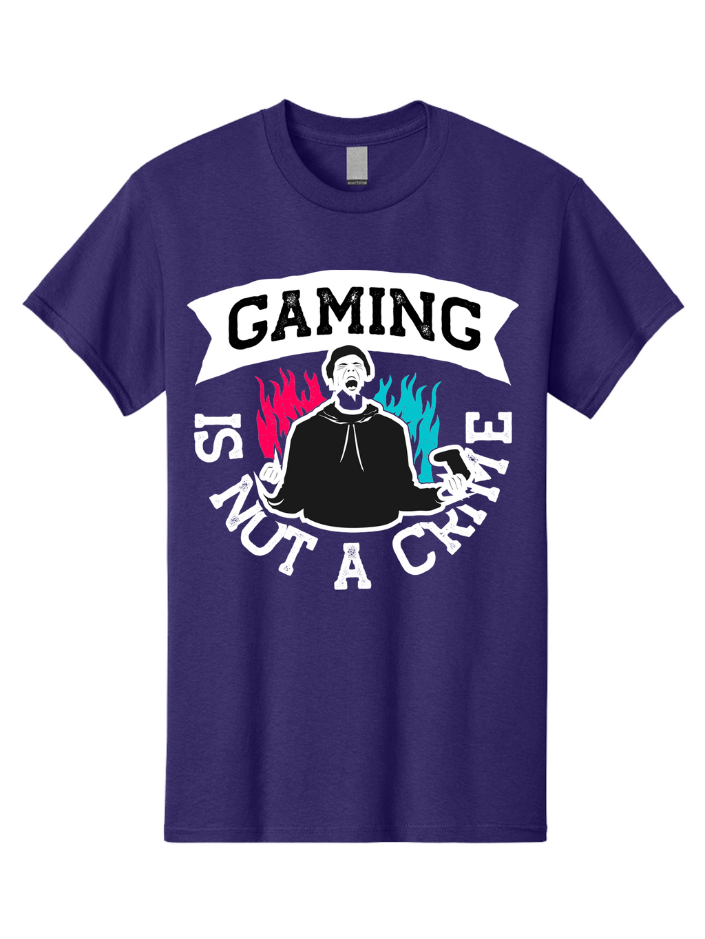 Gaming-Is-Not-A-Crime Men'S Graphic Tee, 100% Cotton, Comfortable Casual Summer Wear, Machine Washable, Gaming Culture, Gamer Identity, Pop Culture Graphics, Bold Typography, Video Game Illustrations, Passionate Expression, Loud And Proud, -  Aaa639