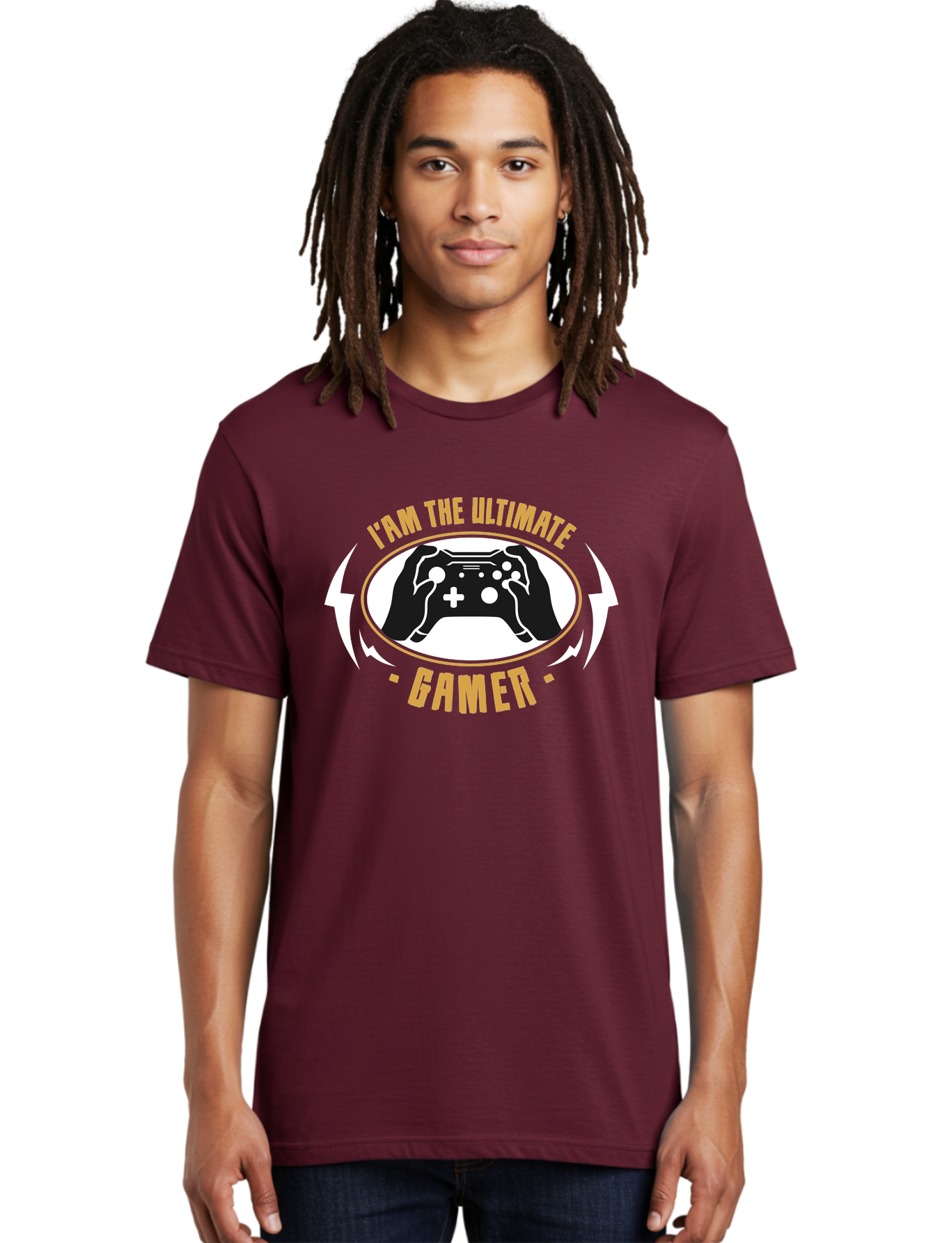 I-Am-The-Ultimate-Gamer Men'S Graphic Tee, 100% Cotton, Comfortable Casual Summer Wear, Machine Washable, Gaming Controller, Gamer Lifestyle, Video Game Culture, Gaming Community, Ultimate Gamer, Gaming Graphics, Game On -  Aaa643