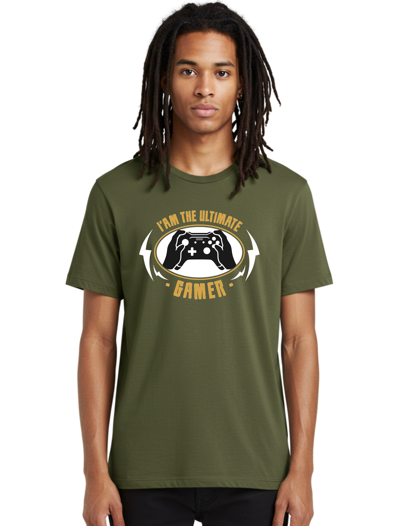 I-Am-The-Ultimate-Gamer Men'S Graphic Tee, 100% Cotton, Comfortable Casual Summer Wear, Machine Washable, Gaming Controller, Gamer Lifestyle, Video Game Culture, Gaming Community, Ultimate Gamer, Gaming Graphics, Game On -  Aaa643