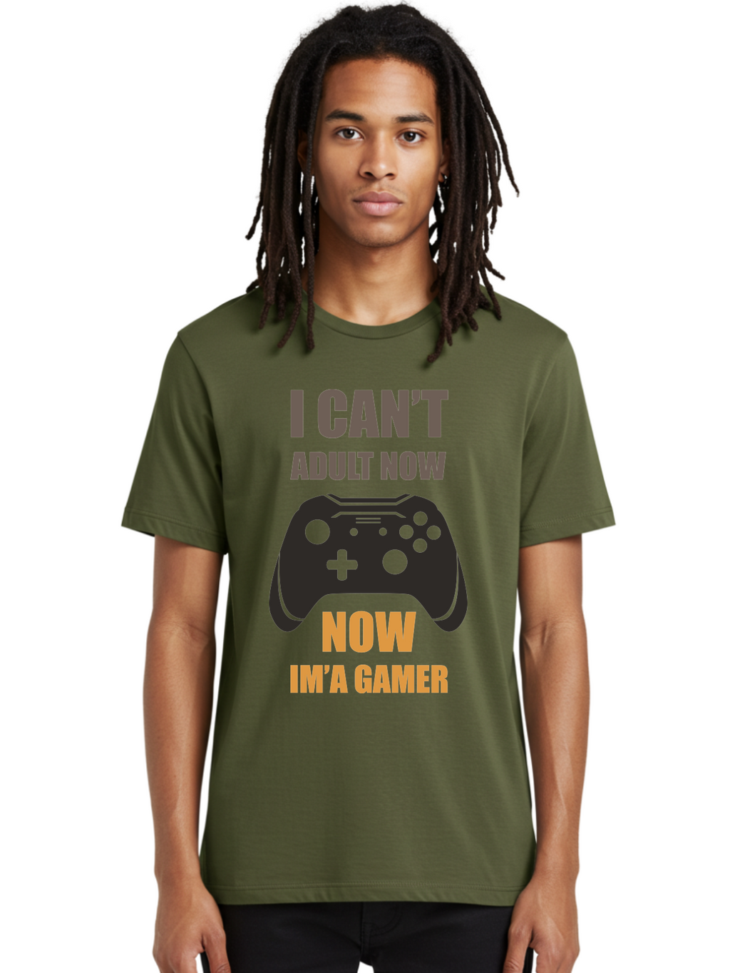 I-Can-T-Adult-Now Men'S Graphic Tee, 100% Cotton, Comfortable Casual Summer Wear, Machine Washable, Gaming Humor, Gamer Life, Video Game Controller, Can'T Adult, Gaming Culture, Fun Quote, Gaming Quote, Playful Graphics, Gaming Phrases -  Aaa644