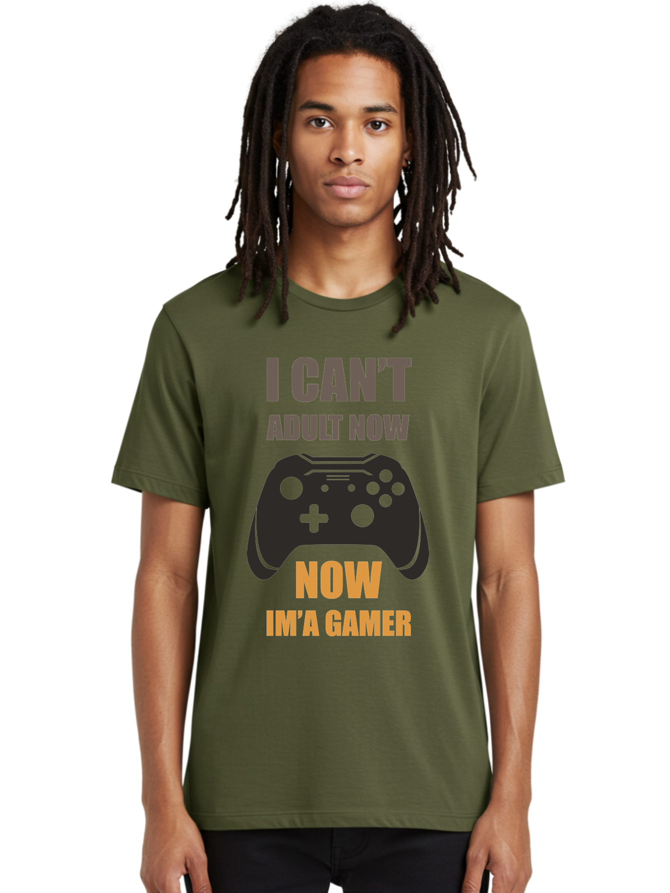 I-Can-T-Adult-Now Men'S Graphic Tee, 100% Cotton, Comfortable Casual Summer Wear, Machine Washable, Gaming Humor, Gamer Life, Video Game Controller, Can'T Adult, Gaming Culture, Fun Quote, Gaming Quote, Playful Graphics, Gaming Phrases -  Aaa644