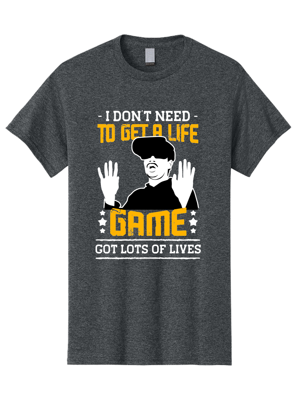 I-Don-T-Need-To-Get-A-Life-Game Men'S Graphic Tee, 100% Cotton, Comfortable Casual Summer Wear, Machine Washable, Gaming Humor, Video Game Quote, Gamer Lifestyle, Multiple Lives, Playful Graphics, Gaming Culture, Retro Gaming Style -  Aaa645
