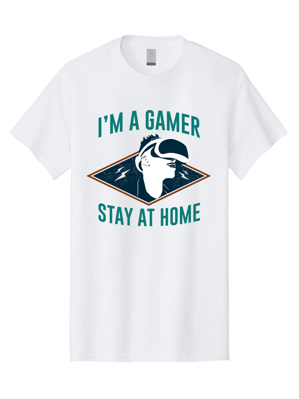 I-M-A-Gamer-Stay-At-Home Men'S Graphic Tee, 100% Cotton, Comfortable Casual Summer Wear, Machine Washable, Gamer, Vr Headset, Stay At Home, Gaming Culture, Online Gaming, Virtual Reality Experience, Gaming Lifestyle, Tech Enthusiast -  Aaa646