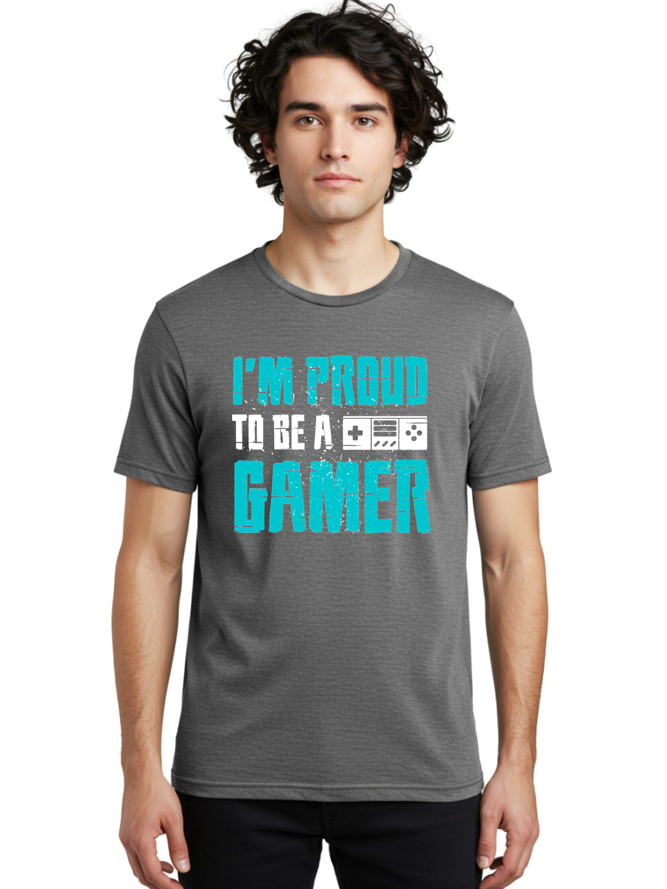 I-M-Proud-To-Be-A-Gamer Men'S Graphic Tee, 100% Cotton, Comfortable Casual Summer Wear, Machine Washable, Gaming Culture, Gamer Pride, Video Games, Gaming Community, Gamer Identity, Positive Affirmation, Game On -  Aaa647