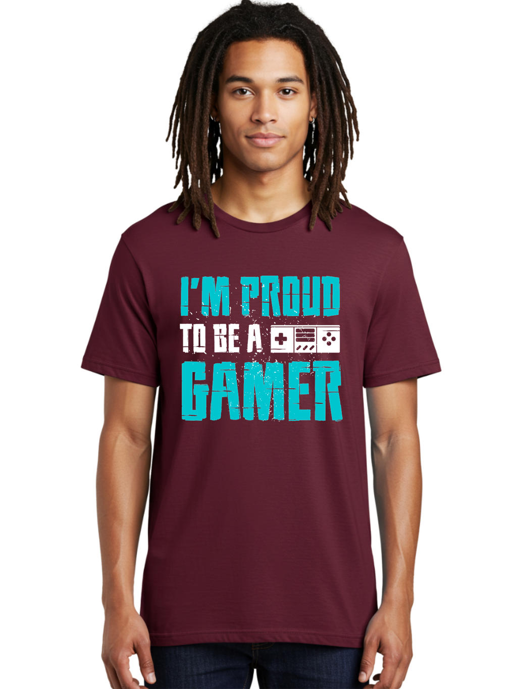 I-M-Proud-To-Be-A-Gamer Men'S Graphic Tee, 100% Cotton, Comfortable Casual Summer Wear, Machine Washable, Gaming Culture, Gamer Pride, Video Games, Gaming Community, Gamer Identity, Positive Affirmation, Game On -  Aaa647