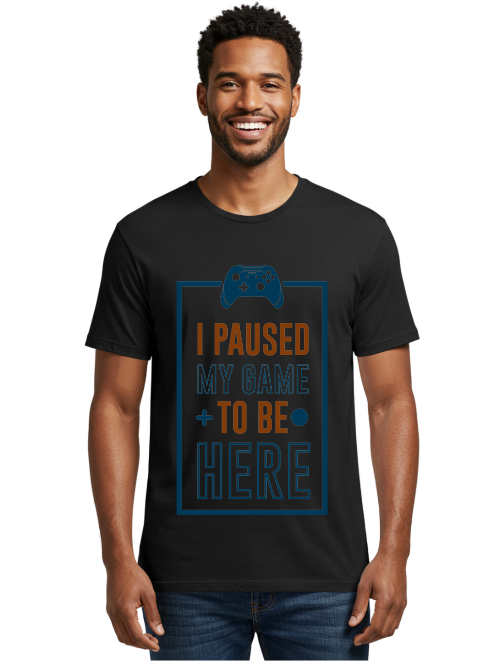 I-Paused-My-Game Men'S Graphic Tee, 100% Cotton, Comfortable Casual Summer Wear, Machine Washable, Gaming Quote, Paused Game, Funny Saying, Gamer Humor, Video Game Quote, Humorous Quote -  Aaa648