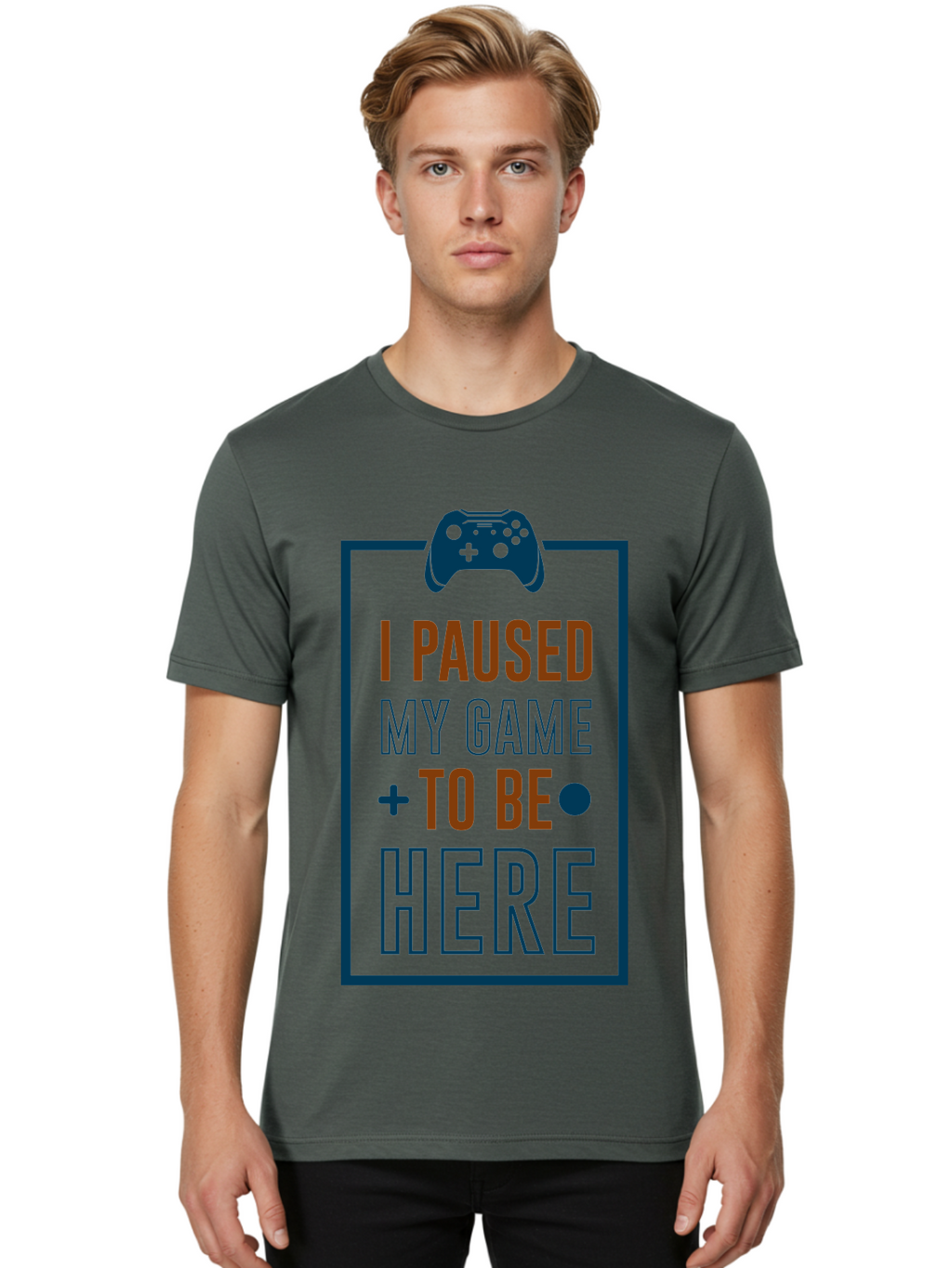 I-Paused-My-Game Men'S Graphic Tee, 100% Cotton, Comfortable Casual Summer Wear, Machine Washable, Gaming Quote, Paused Game, Funny Saying, Gamer Humor, Video Game Quote, Humorous Quote -  Aaa648
