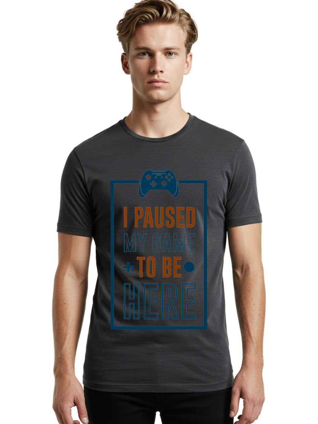 I-Paused-My-Game Men'S Graphic Tee, 100% Cotton, Comfortable Casual Summer Wear, Machine Washable, Gaming Quote, Paused Game, Funny Saying, Gamer Humor, Video Game Quote, Humorous Quote -  Aaa648